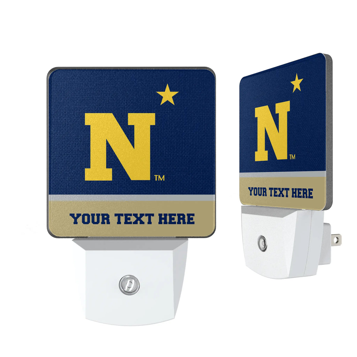 United State Naval Academy Midshipmen Personalized Endzone Solid Night Light 2-Pack