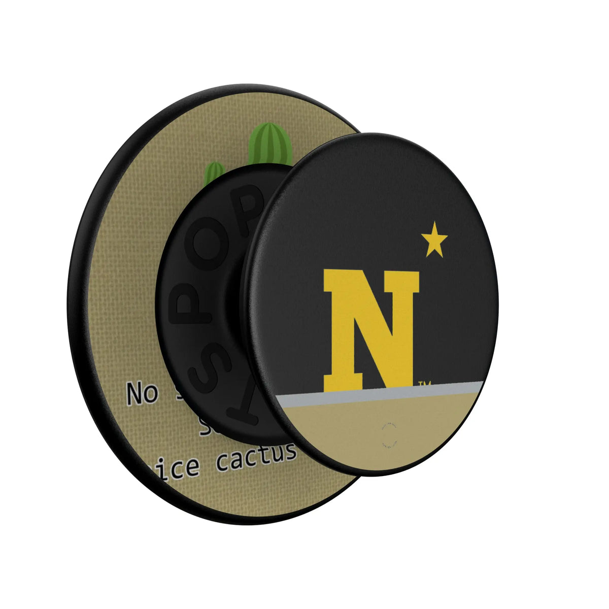 United State Naval Academy Midshipmen Personalized Endzone Solid Popsockets Round Magnetic - Isometric View