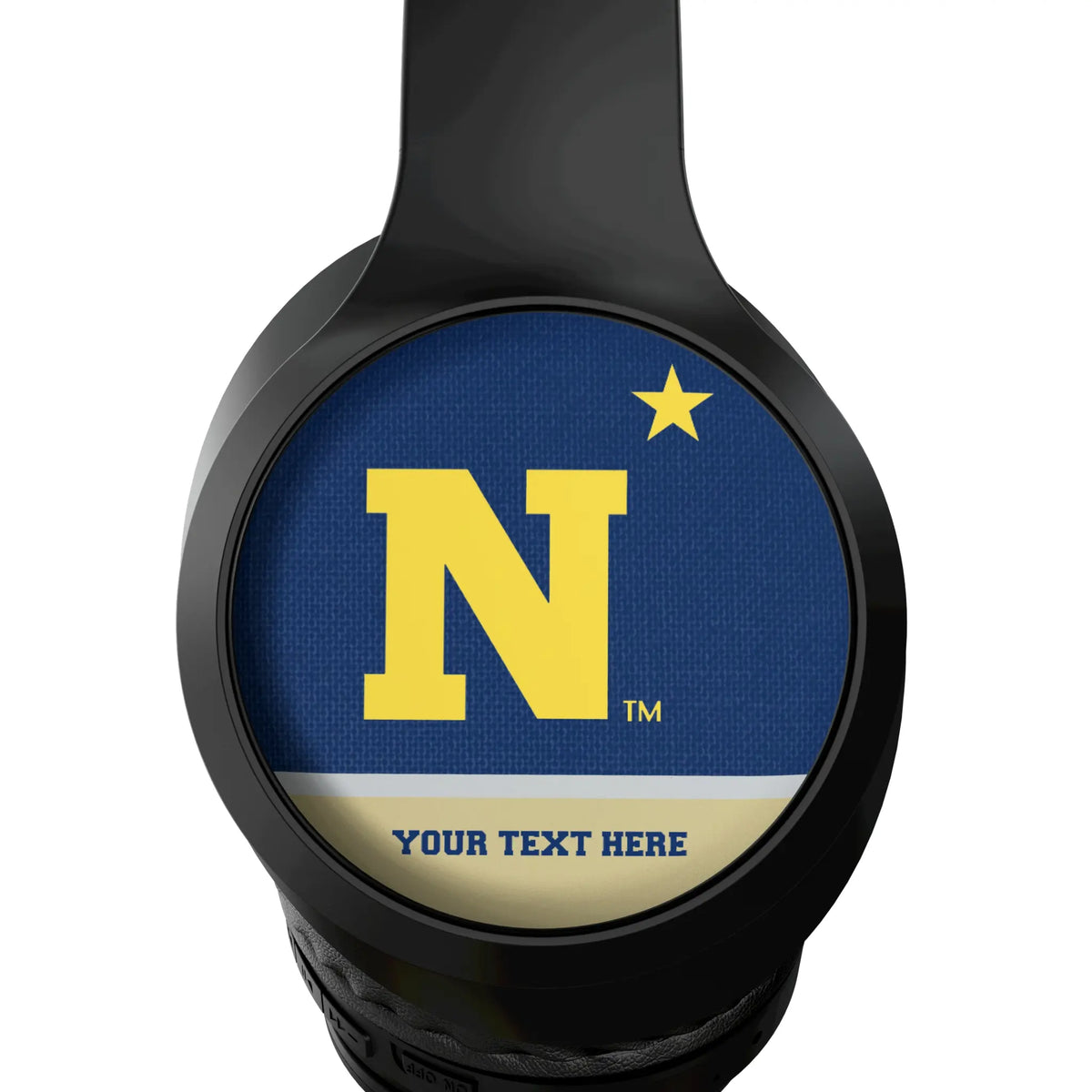 United State Naval Academy Midshipmen Personalized Endzone Solid Wireless Over-Ear Headphones With Case - Detail