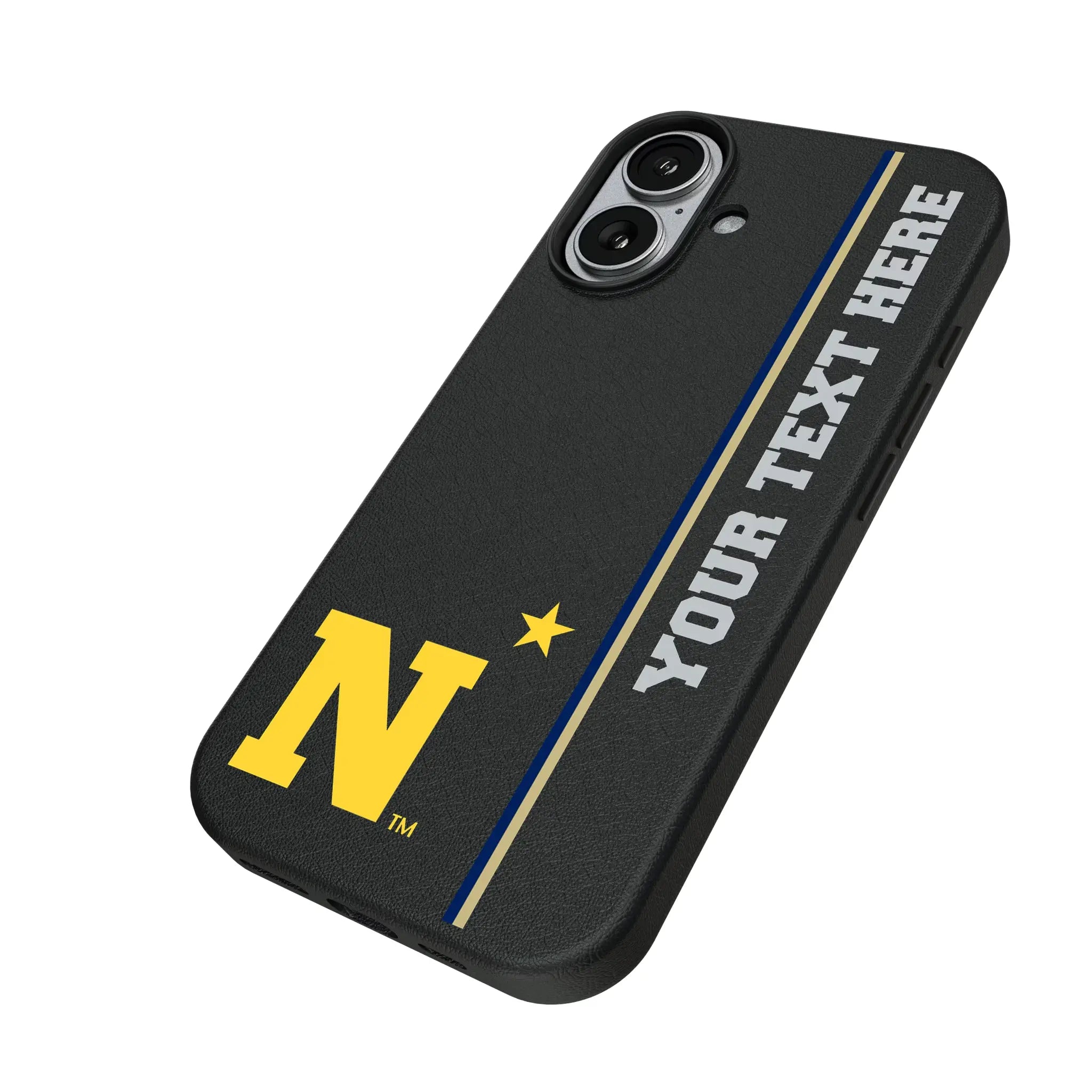 United State Naval Academy Midshipmen Personalized Sidebard iPhone MagSafe Compatible Phone Case for Apple iPhone - Isometric View#Device_iPhone 17