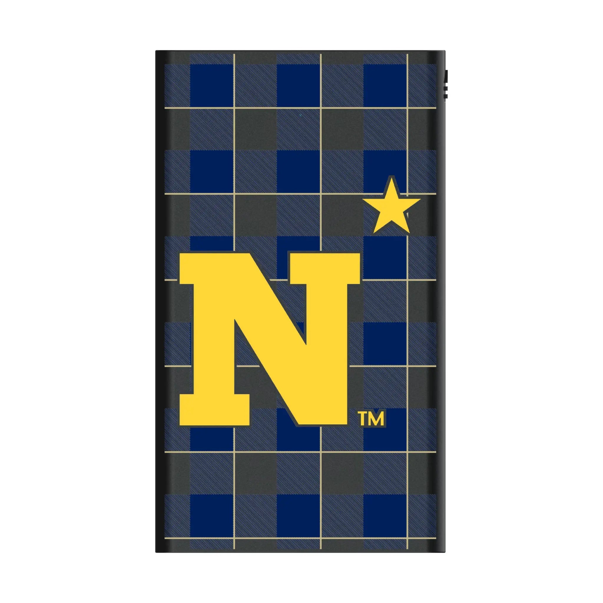 United State Naval Academy Midshipmen Plaid 5000mAh Flat Power Bank