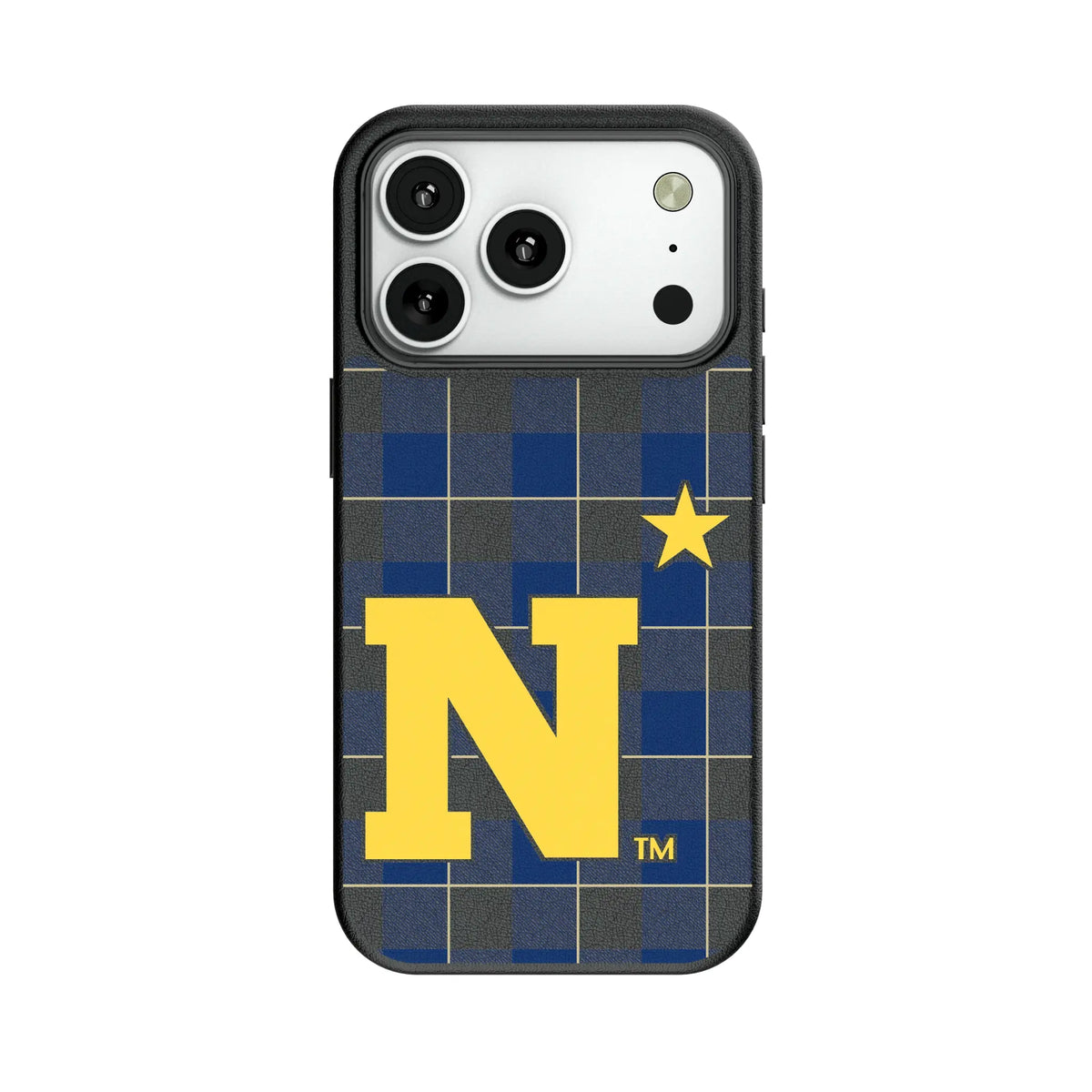 United State Naval Academy Midshipmen Plaid MagSafe Compatible Phone Case for Apple iPhone