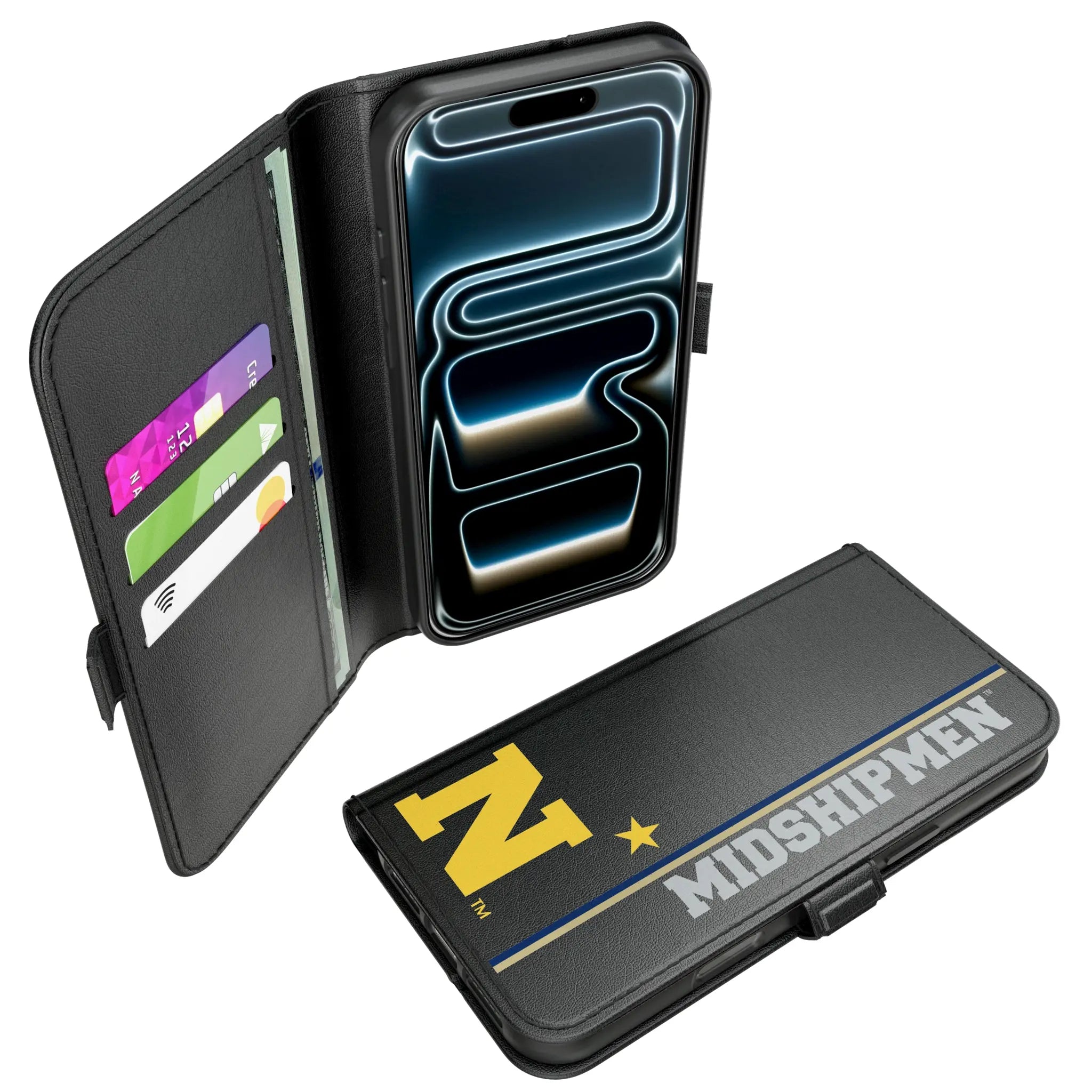 United State Naval Academy Midshipmen Sidebar iPhone Folio Phone Case for Apple iPhone#Device_iPhone 17 Pro Max