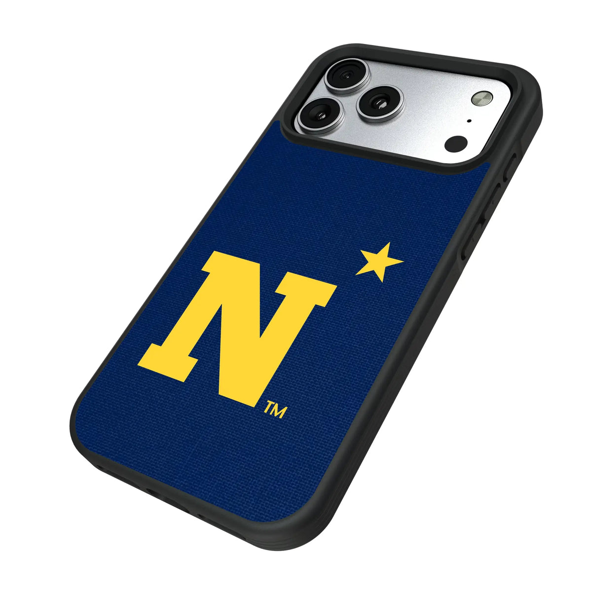 United State Naval Academy Midshipmen Solid iPhone Bump Phone Case for Apple iPhone - Isometric View#Device_iPhone 17 Pro Max