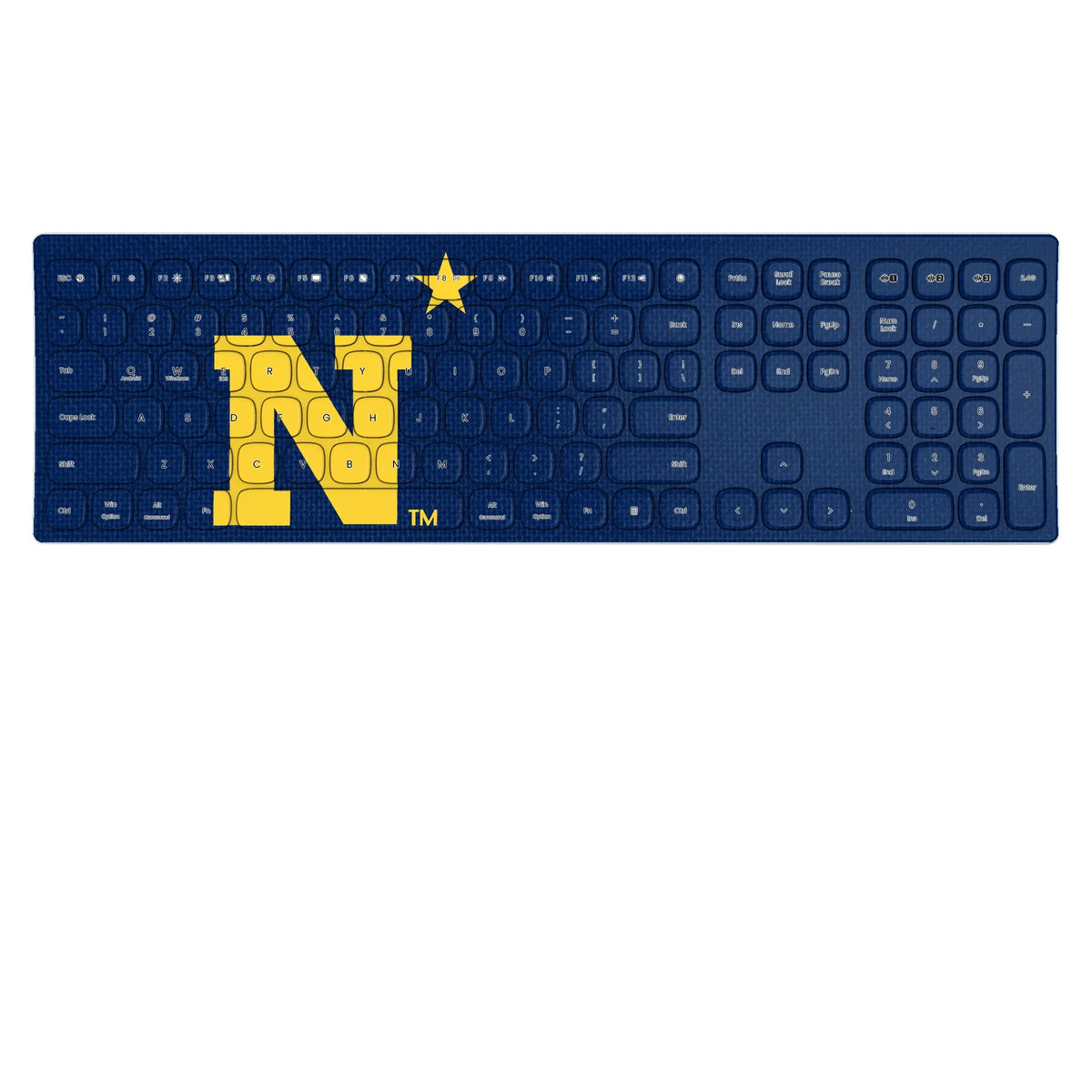 United State Naval Academy Midshipmen Solid KKB605 Curved Wireless Keyboard