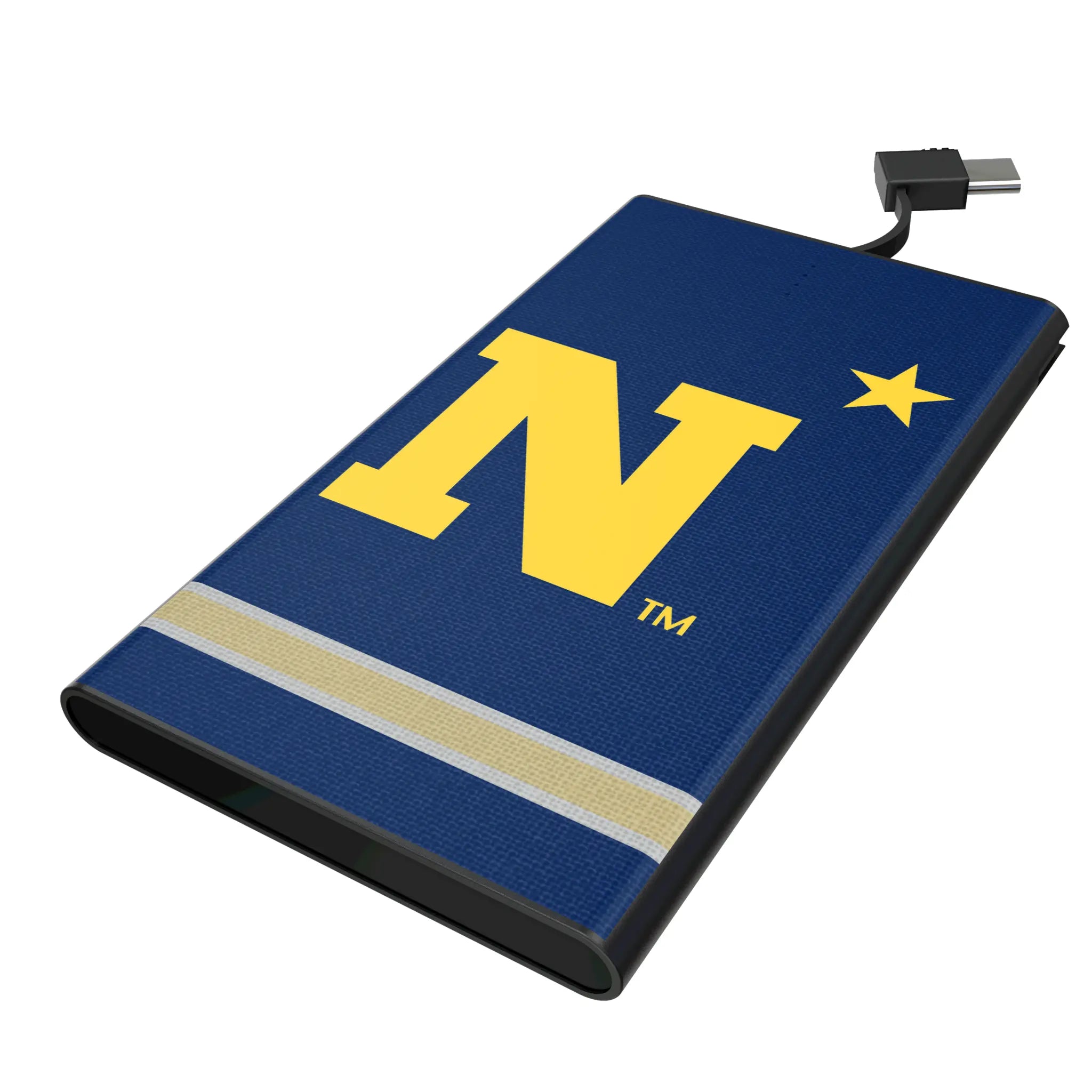 United State Naval Academy Midshipmen Stripe 5000mAh Flat Power Bank