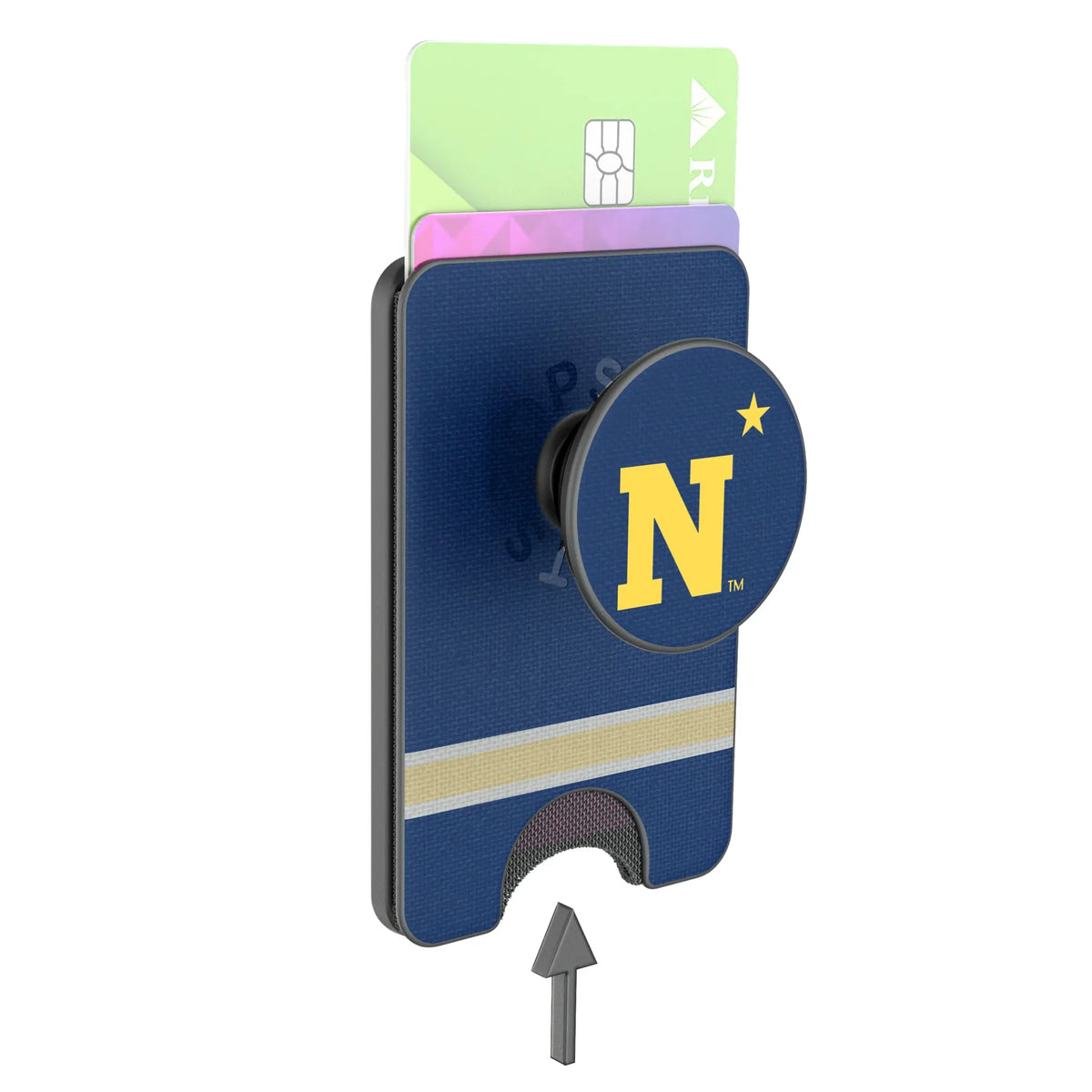 United State Naval Academy Midshipmen Stripe Popsockets Wallet Magnetic - Detail