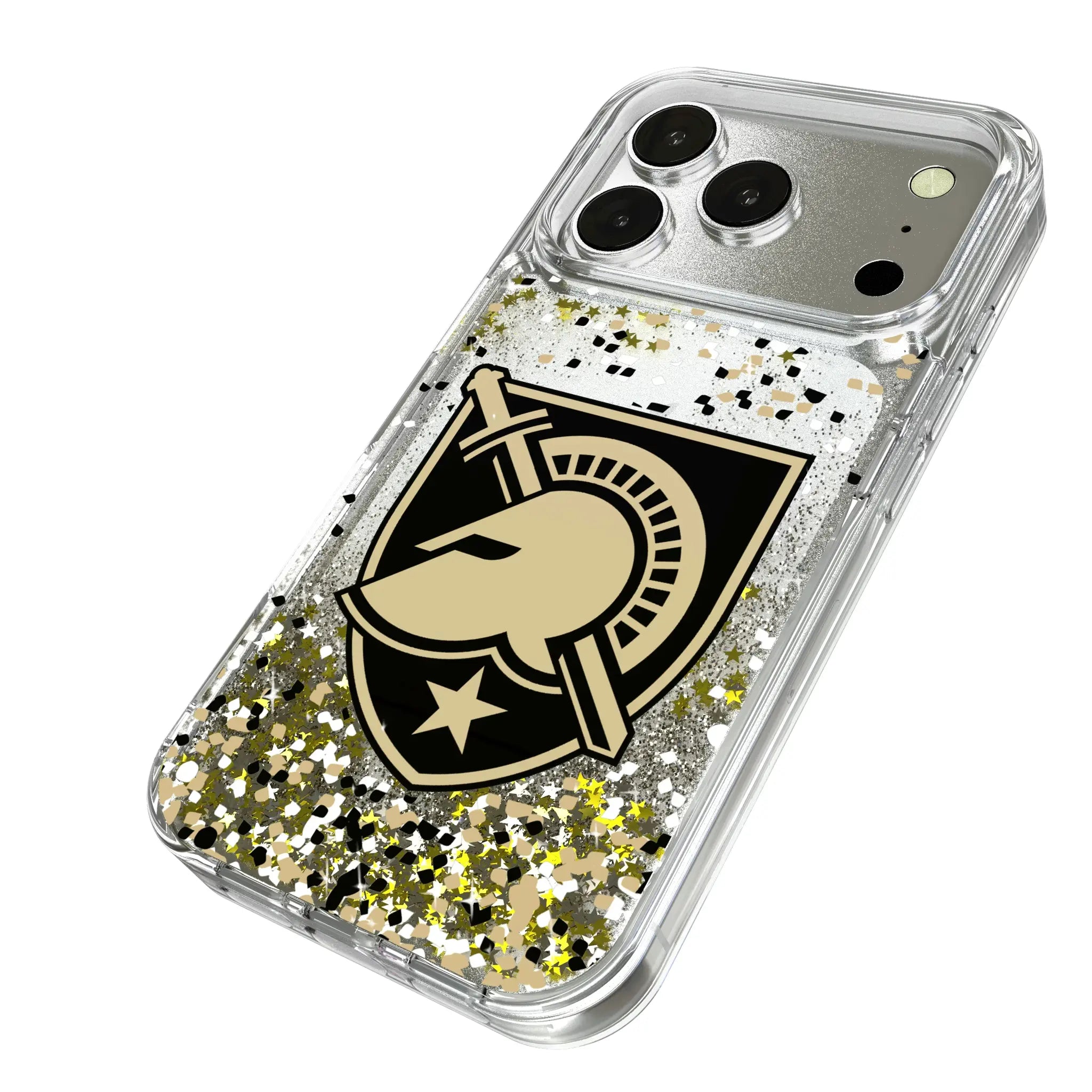 United States Military Academy Black Knights Confetti iPhone Glitter Phone Case for Apple iPhone - Isometric View