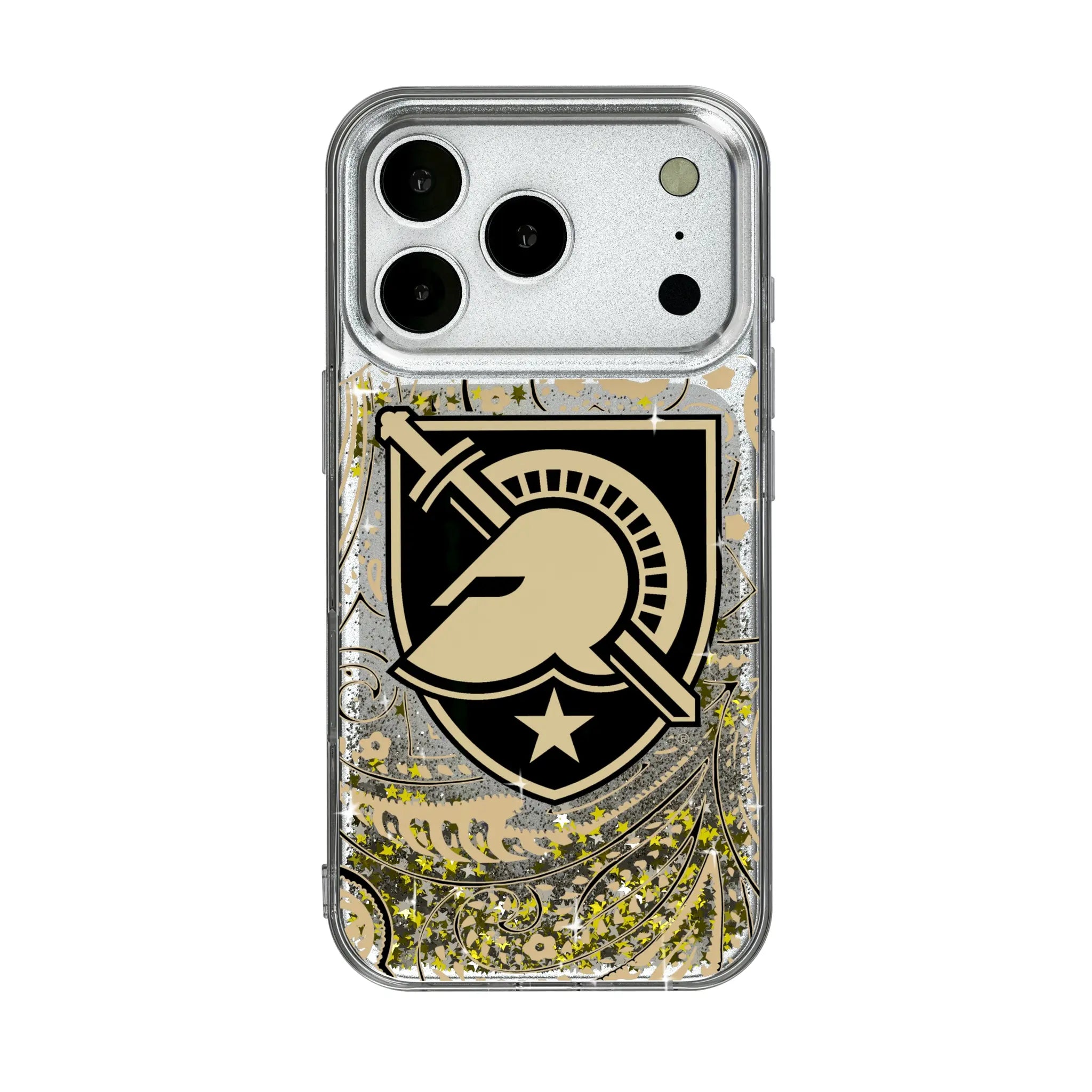 United States Military Academy Black Knights Paisley iPhone Glitter Phone Case for Apple iPhone