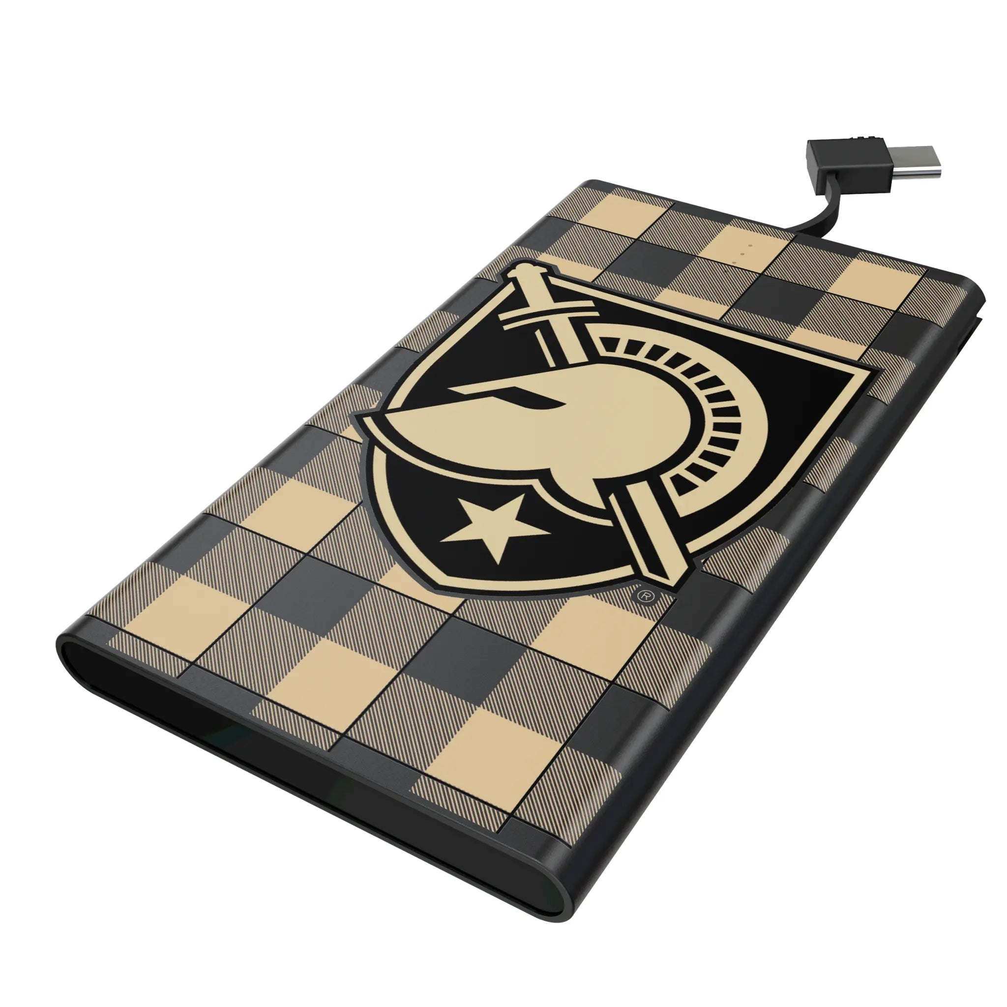 United States Military Academy Black Knights Plaid 5000mAh Flat Power Bank