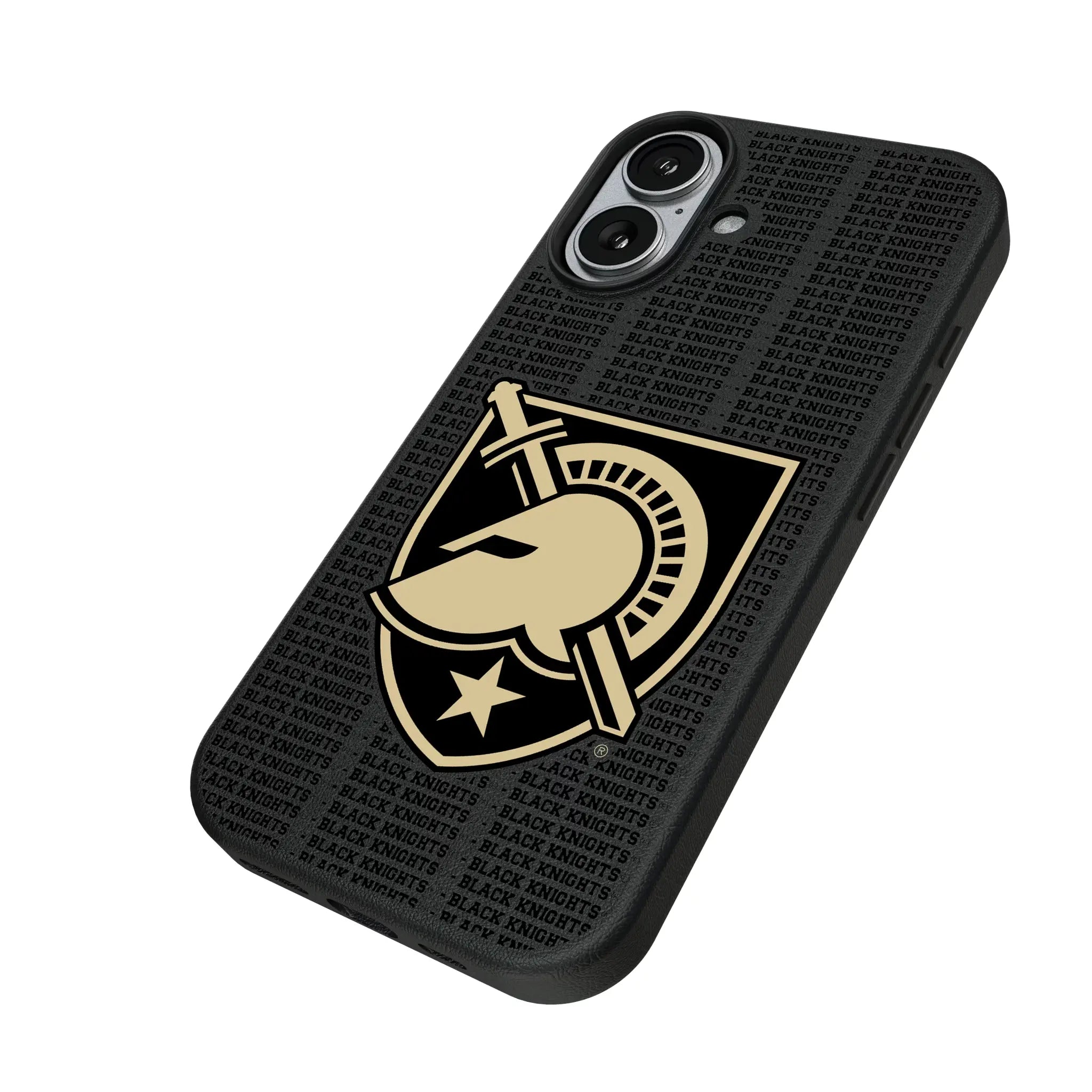 United States Military Academy Black Knights Text Backdrop iPhone MagSafe Compatible Phone Case for Apple iPhone - Isometric View#Device_iPhone 17