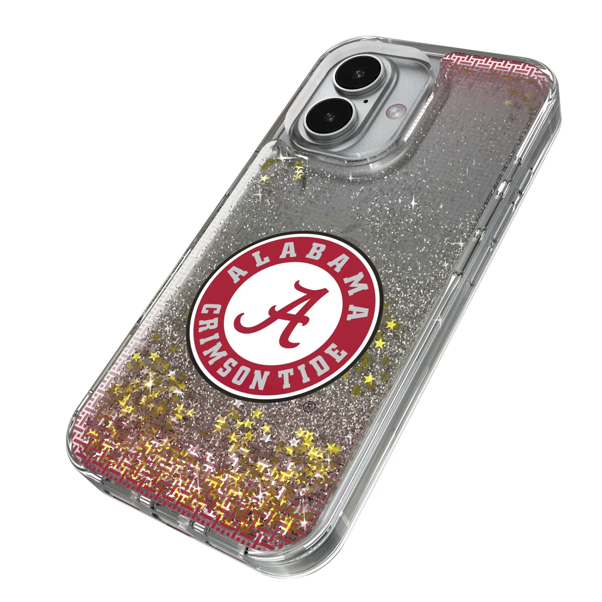 University of Alabama Crimson Tide Linen iPhone Glitter Phone Case for Apple iPhone - Isometric View