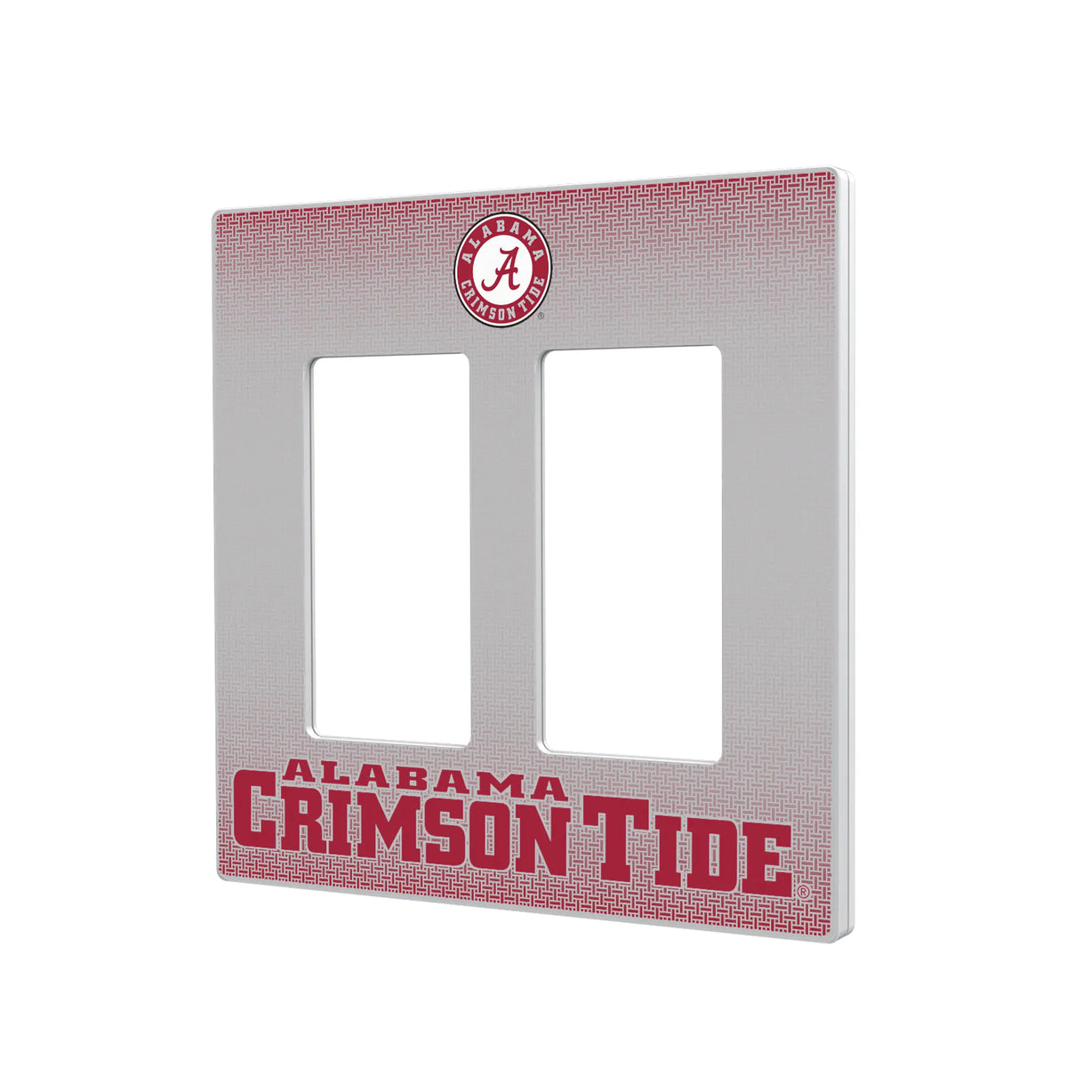 University of Alabama Crimson Tide Linen Hidden-Screw Light Switch Plate#Style_Double Rocker