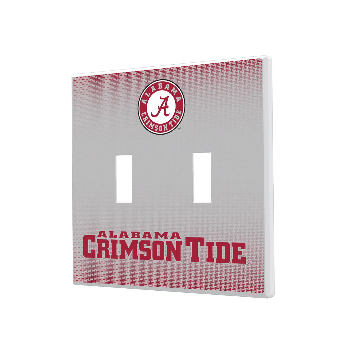 University of Alabama Crimson Tide Linen Hidden-Screw Light Switch Plate#Style_Double Toggle