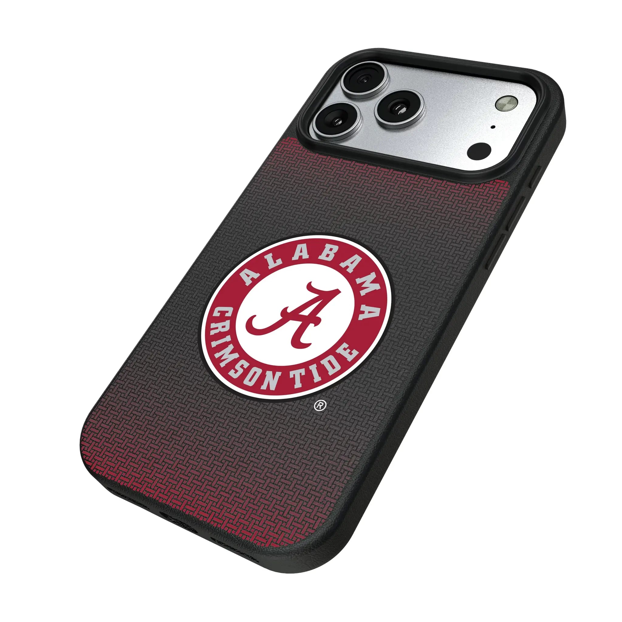 University of Alabama Crimson Tide Linen iPhone MagSafe Compatible Phone Case for Apple iPhone - Isometric View#Device_iPhone 17 Pro Max