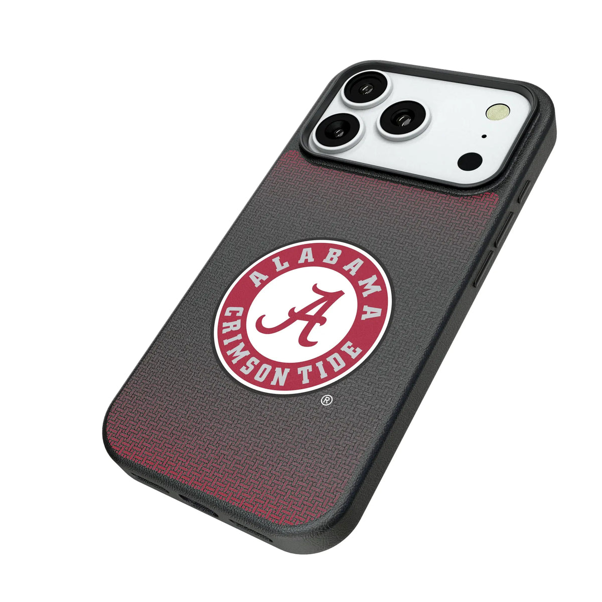 University of Alabama Crimson Tide Linen iPhone MagSafe Compatible Phone Case for Apple iPhone - Isometric View#Device_iPhone 18 Pro