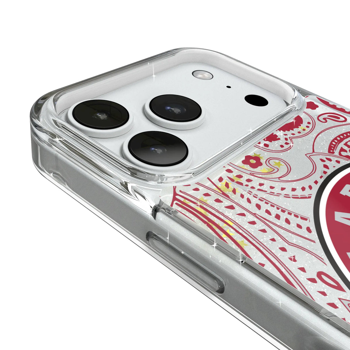 University of Alabama Crimson Tide Paisley iPhone Glitter Phone Case for Apple iPhone - Detail#Device_iPhone 18 Pro