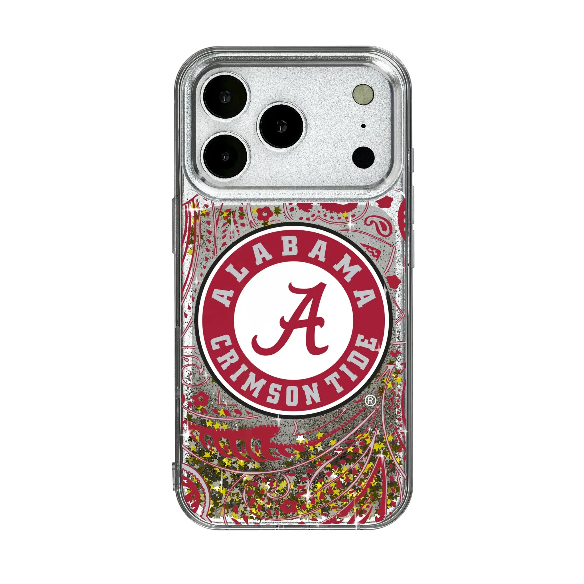 University of Alabama Crimson Tide Paisley iPhone Glitter Phone Case for Apple iPhone