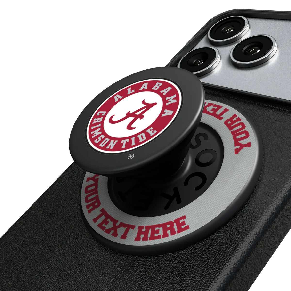 University of Alabama Crimson Tide Personalized Endzone Solid Popsockets Round Magnetic