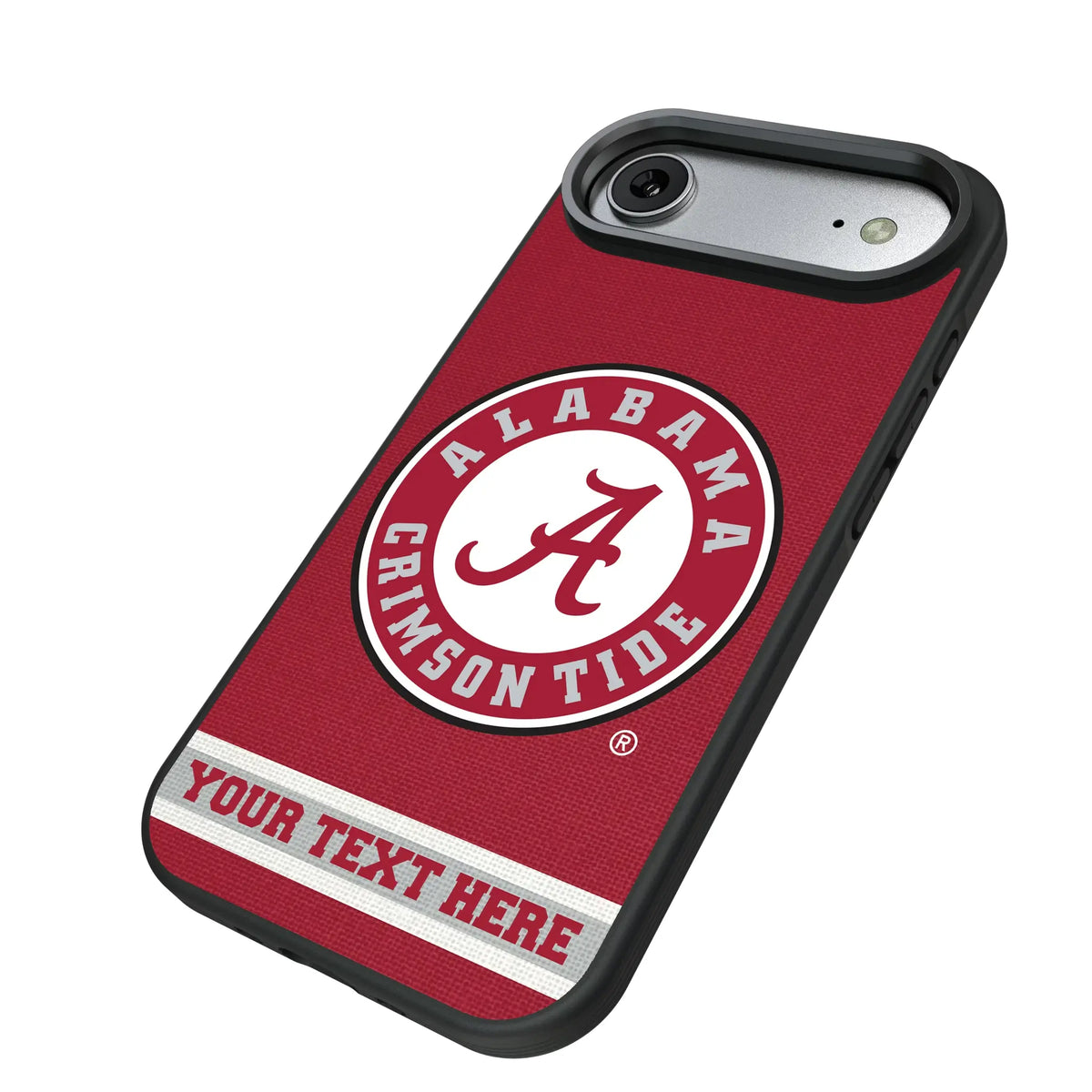 University of Alabama Crimson Tide Personalized Stripe iPhone Bump Phone Case for Apple iPhone - Isometric View#Device_iPhone Air