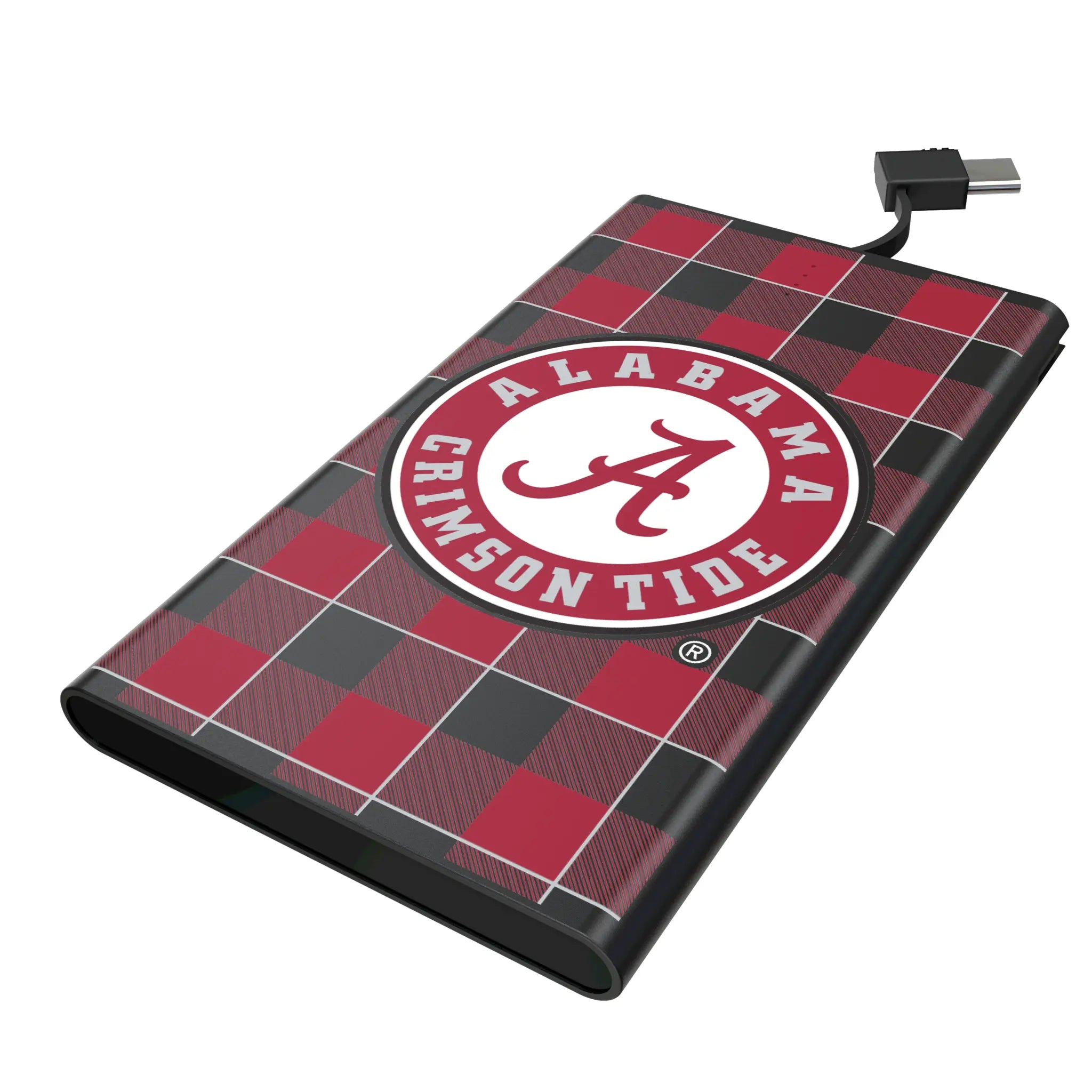 University of Alabama Crimson Tide Plaid 5000mAh Flat Power Bank