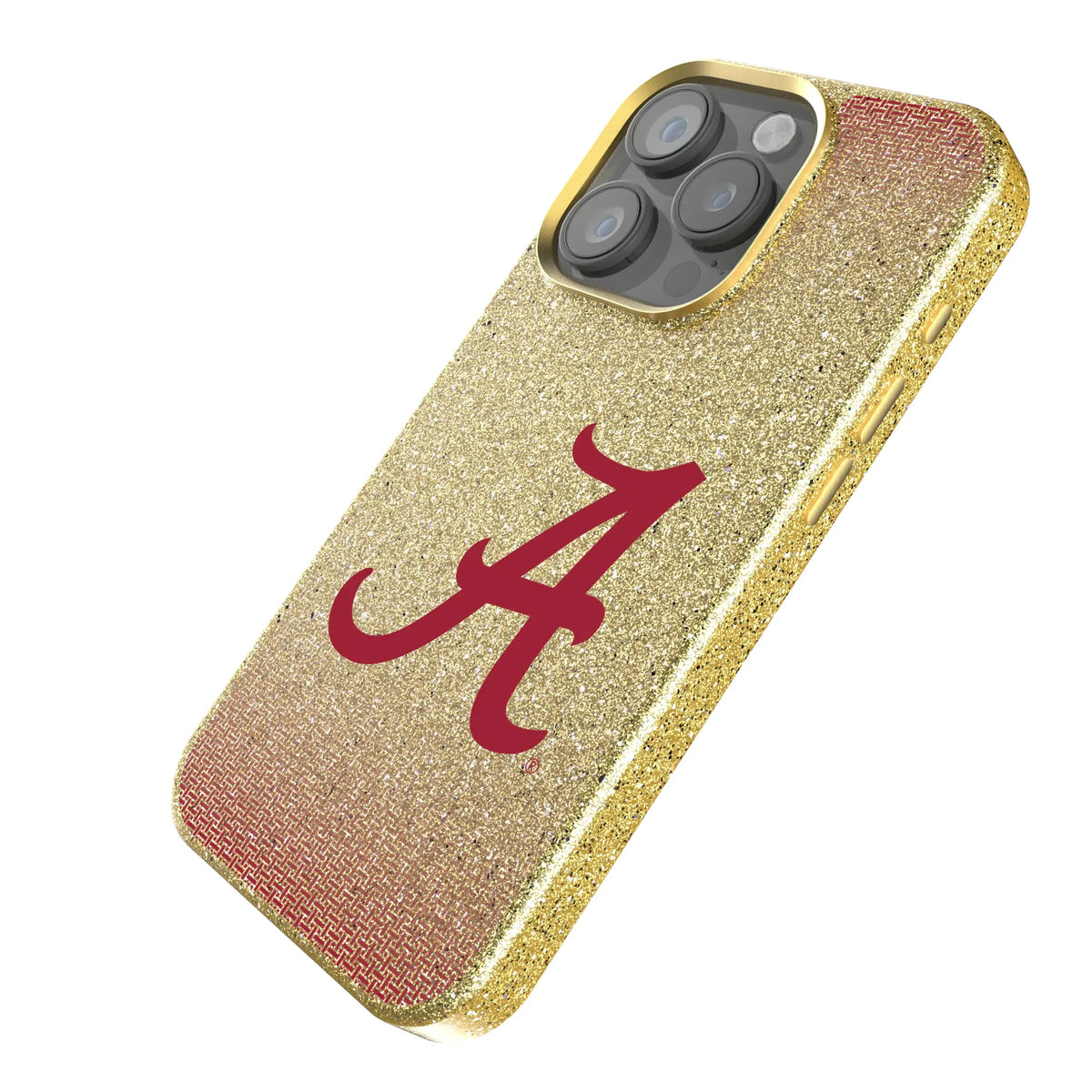 University of Alabama Crimson Tide Script A Linen iPhone Bling Phone Case for Apple iPhone - Isometric View