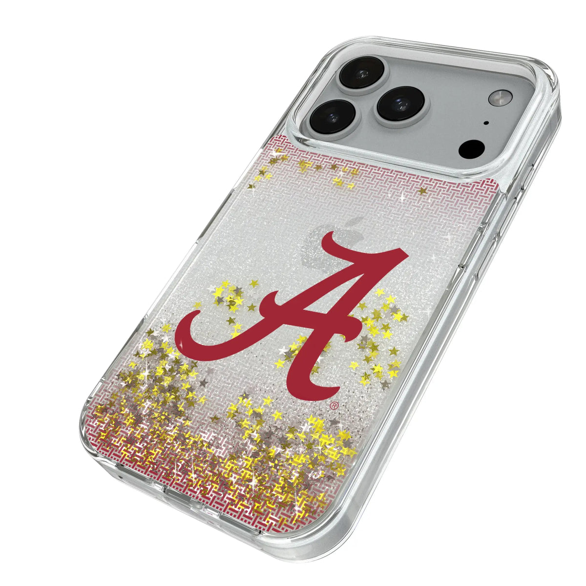 University of Alabama Crimson Tide Script A Linen iPhone Glitter Phone Case for Apple iPhone - Isometric View#Device_iPhone 18 Pro
