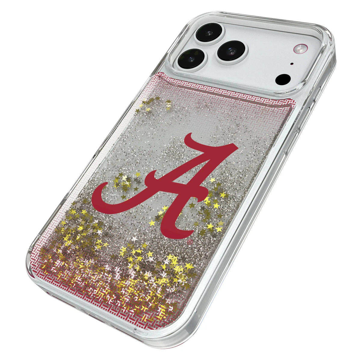 University of Alabama Crimson Tide Script A Linen iPhone Glitter Phone Case for Apple iPhone - Isometric View#Device_iPhone 18 Pro Max