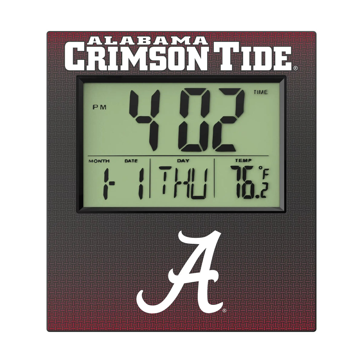 University of Alabama Crimson Tide Script A Linen Wall Clock