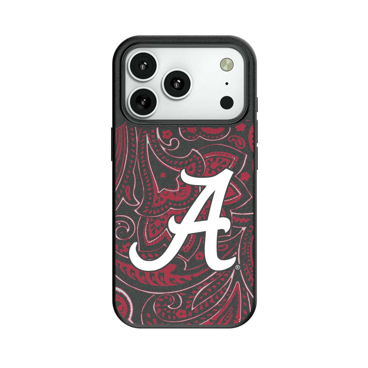University of Alabama Crimson Tide Script A Paisley MagSafe Compatible Phone Case for Apple iPhone