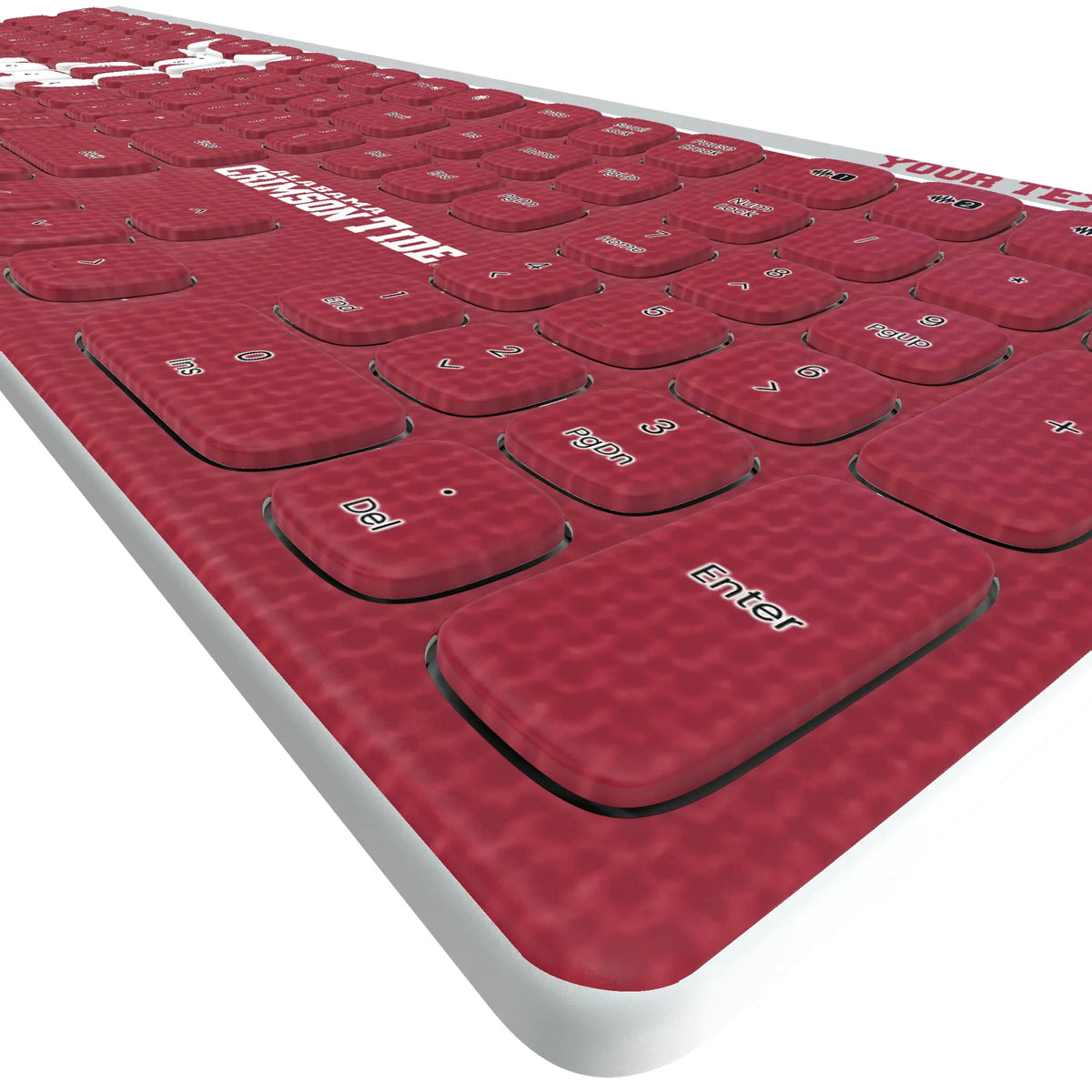 University of Alabama Crimson Tide Script A Personalized Endzone Solid KKB605 Curved Wireless Keyboard - Detail