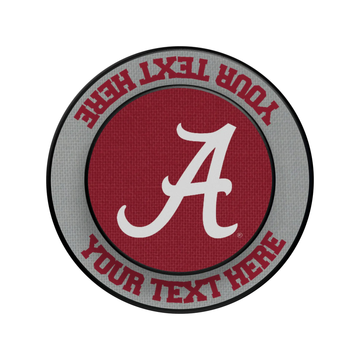 University of Alabama Crimson Tide Script A Personalized Endzone Solid Popsockets Round Magnetic