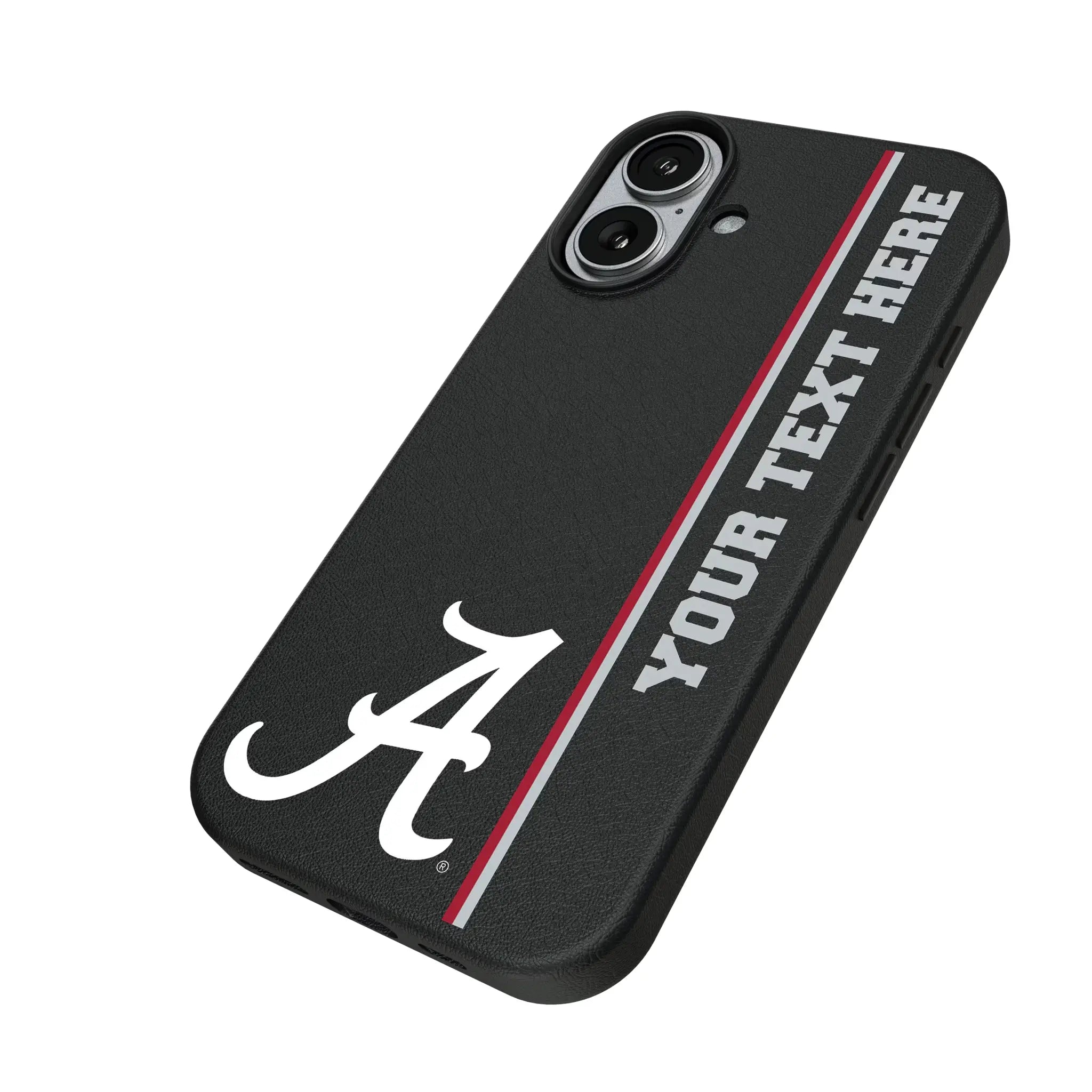 University of Alabama Crimson Tide Script A Personalized Sidebard iPhone MagSafe Compatible Phone Case for Apple iPhone - Isometric View#Device_iPhone 17