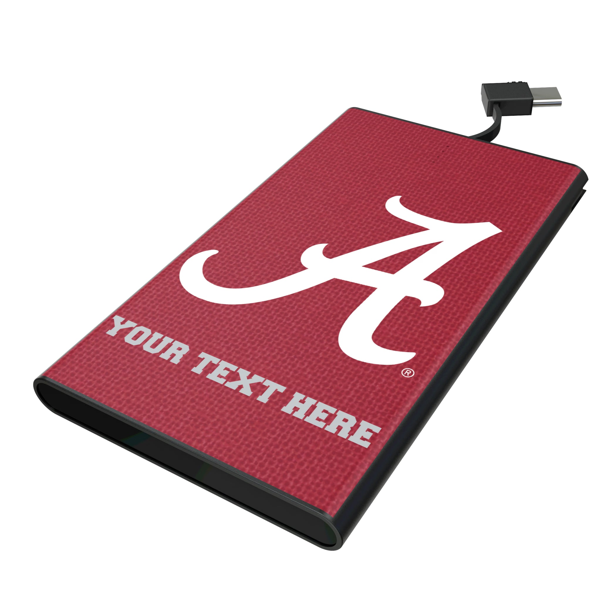University of Alabama Crimson Tide Script A Personalized Solid 5000mAh Flat Powerbank