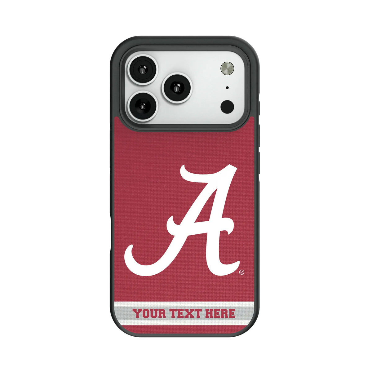 University of Alabama Crimson Tide Script A Personalized Stripe Bump Phone Case for Apple iPhone