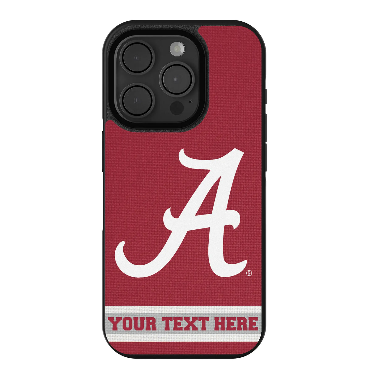 University of Alabama Crimson Tide Script A Personalized Stripe iPhone Bump Phone Case for Apple iPhone