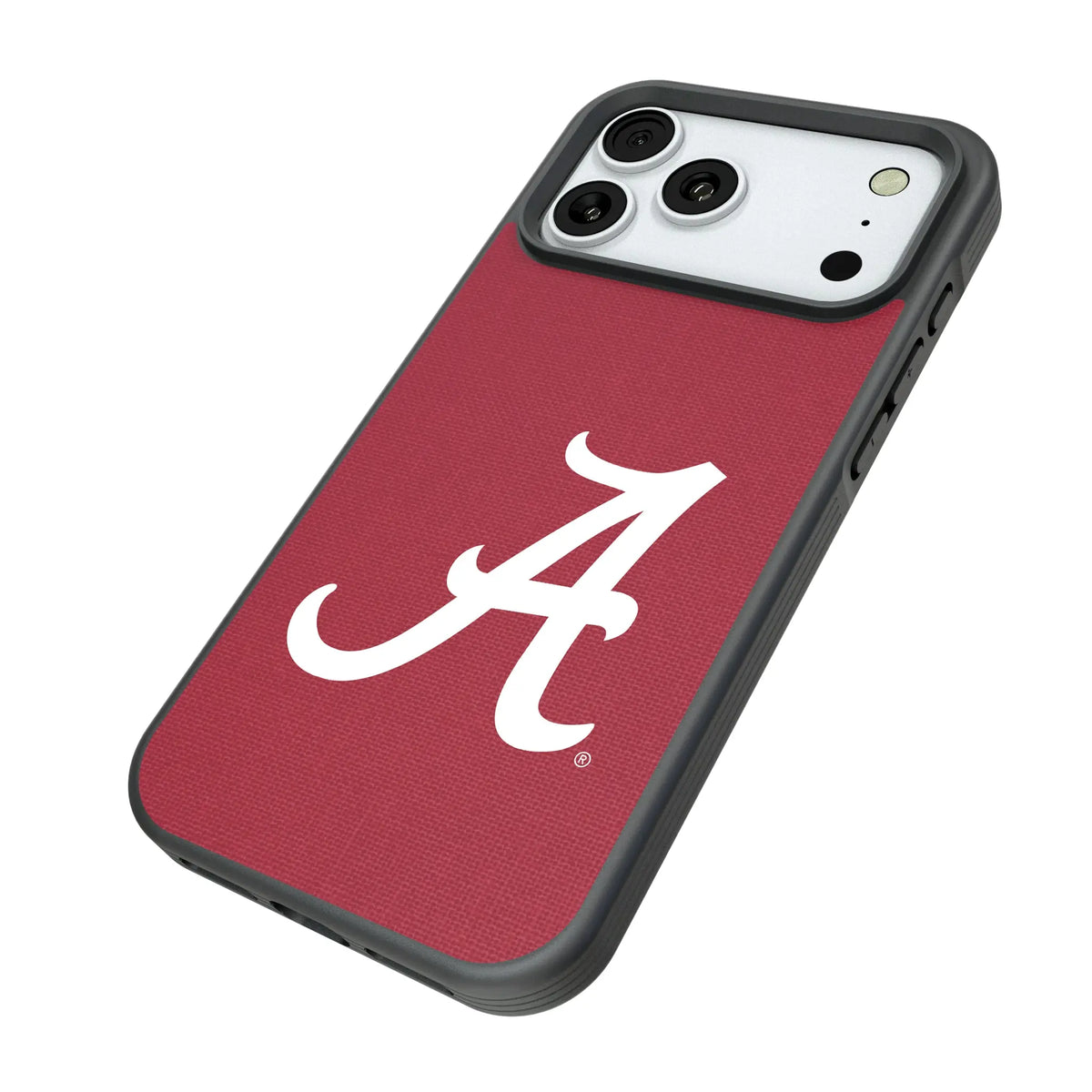 University of Alabama Crimson Tide Script A Solid iPhone Bump Phone Case for Apple iPhone - Isometric View#Device_iPhone 18 Pro Max