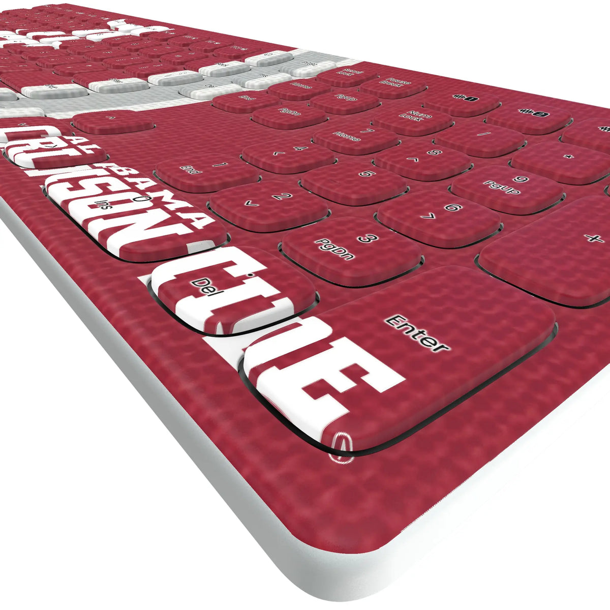 University of Alabama Crimson Tide Script A Stripe KKB605 Curved Wireless Keyboard - Detail