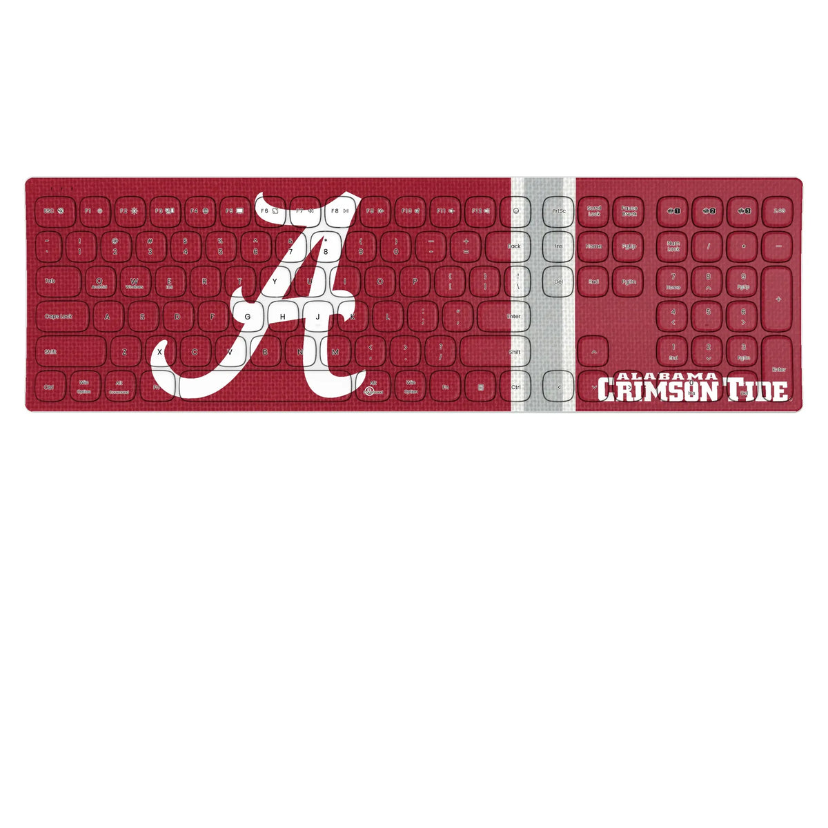 University of Alabama Crimson Tide Script A Stripe KKB605 Curved Wireless Keyboard