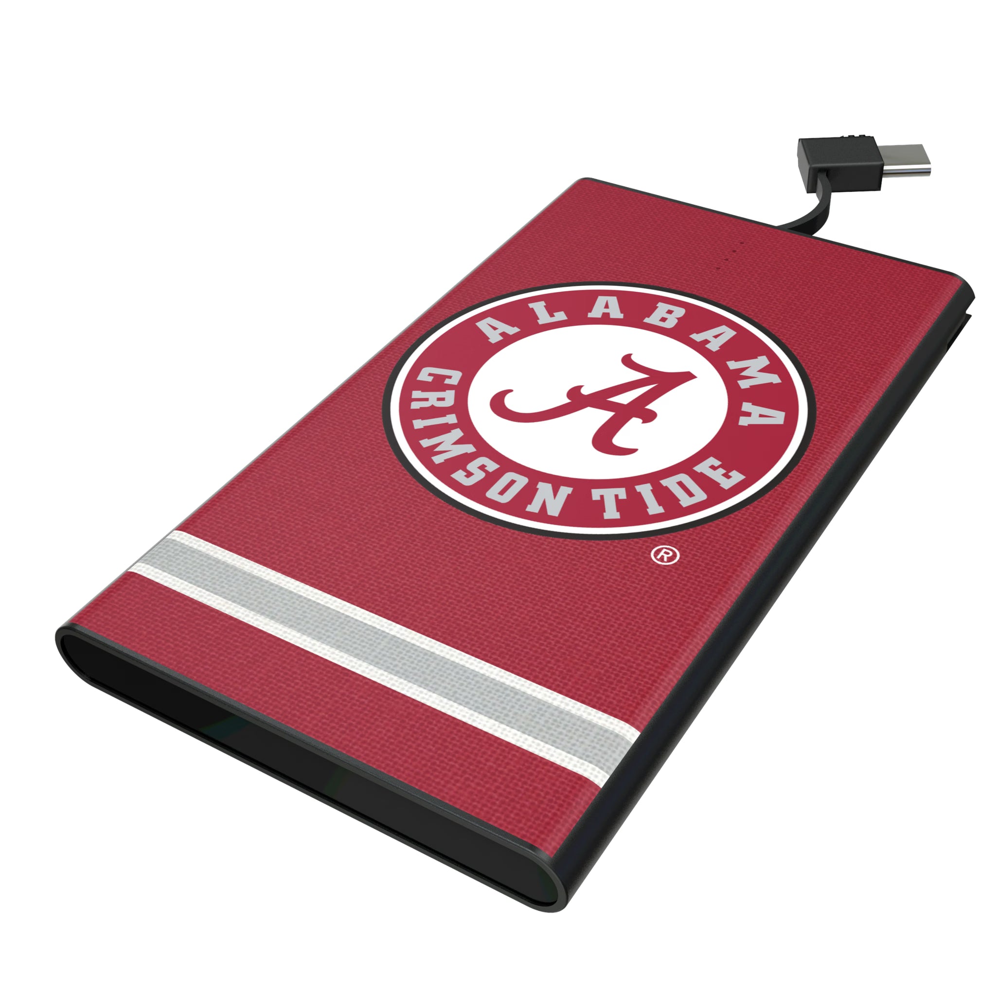 University of Alabama Crimson Tide Stripe 5000mAh Flat Powerbank
