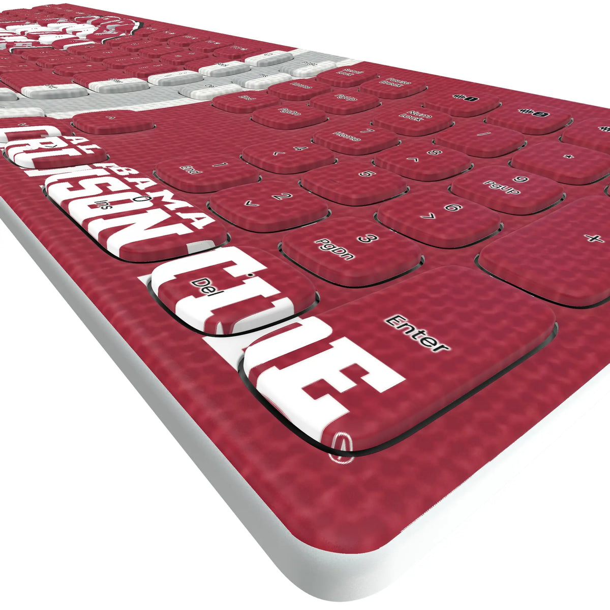 University of Alabama Crimson Tide Stripe KKB605 Curved Wireless Keyboard - Detail