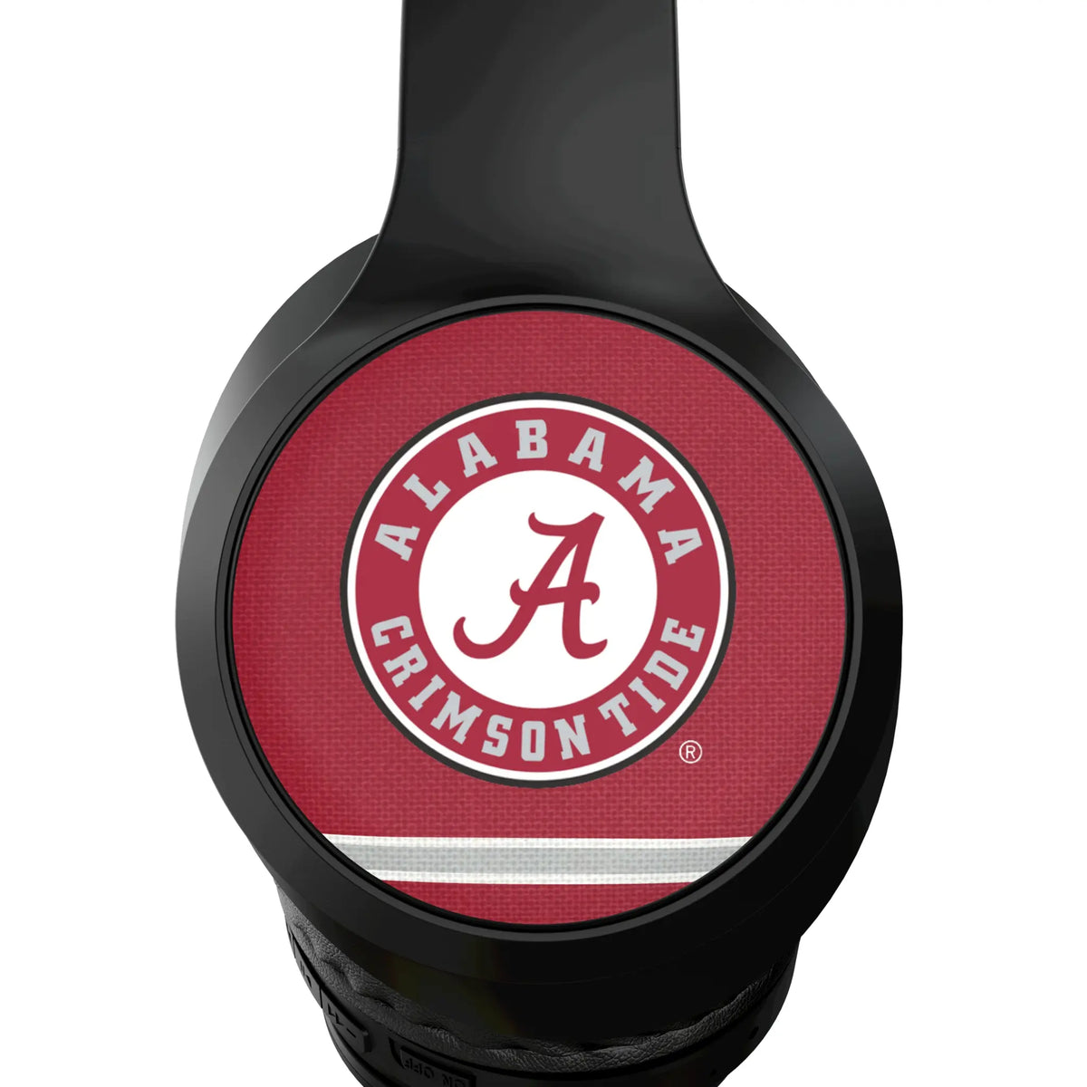 University of Alabama Crimson Tide Stripe Wireless Over-Ear Headphones With Case - Detail