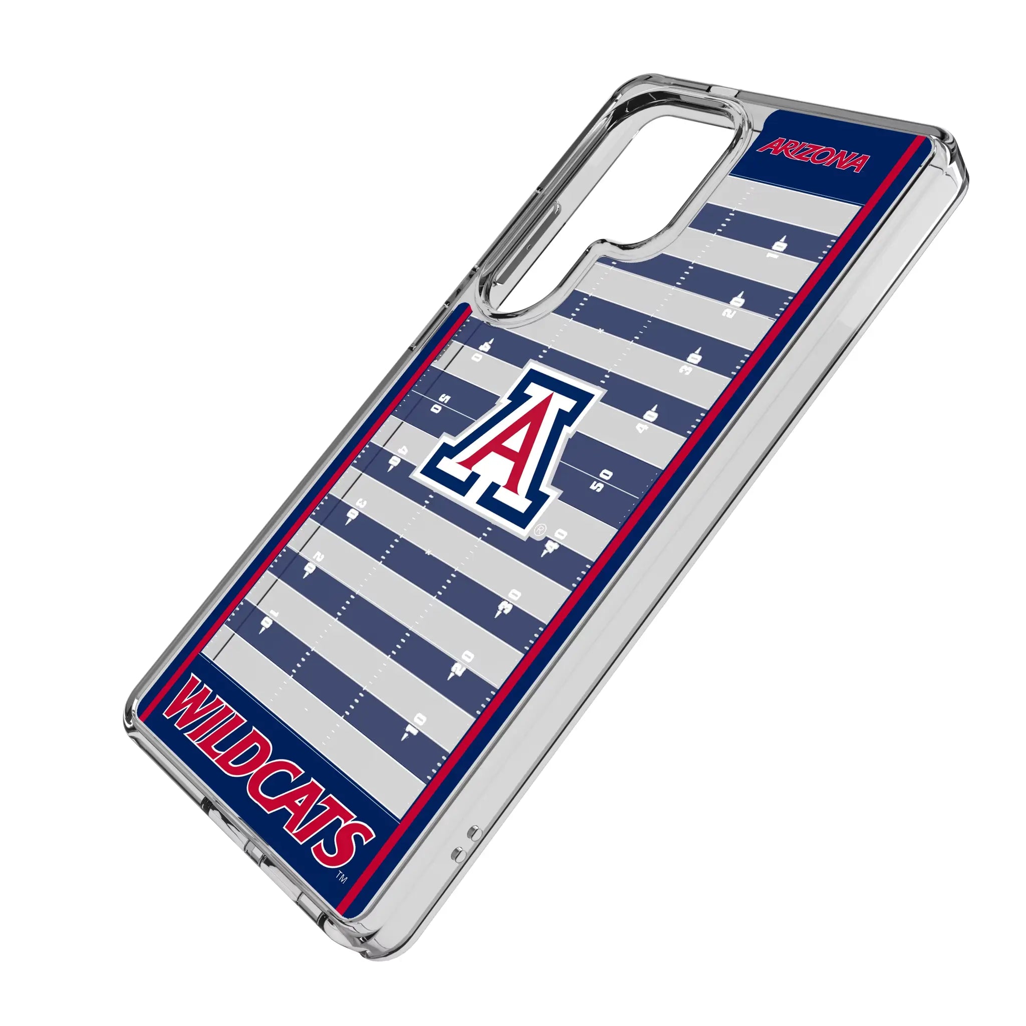 University of Arizona Wildcats Field Galaxy Clear Phone Case for Samsung Galaxy - Isometric View#Device_Galaxy S25 Ultra