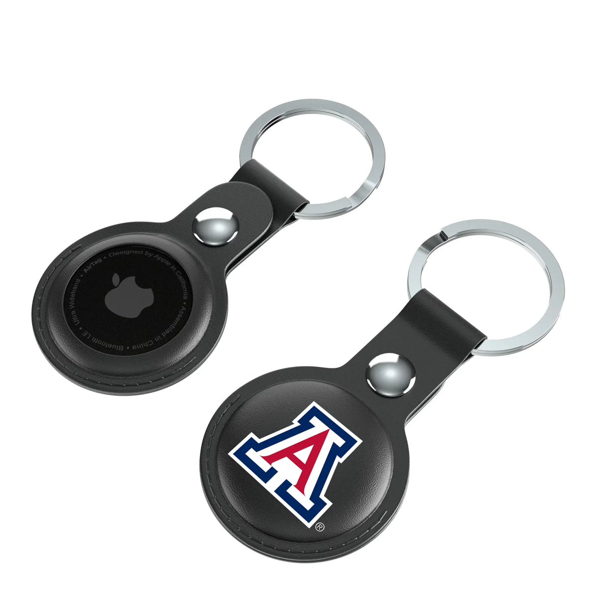 University of Arizona Wildcats Insignia AirTag Black Airtag Holder 2-Pack - Isometric View