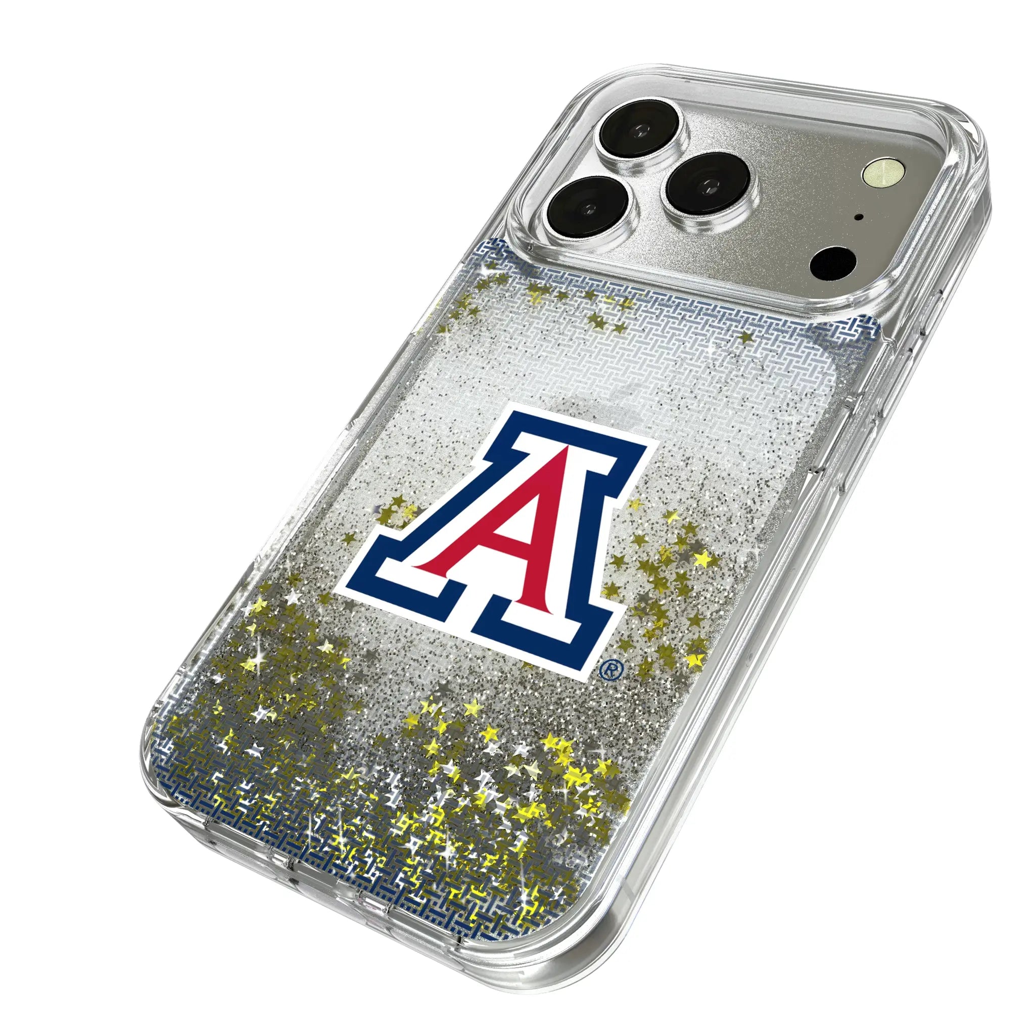 University of Arizona Wildcats Linen iPhone Glitter Phone Case for Apple iPhone - Isometric View