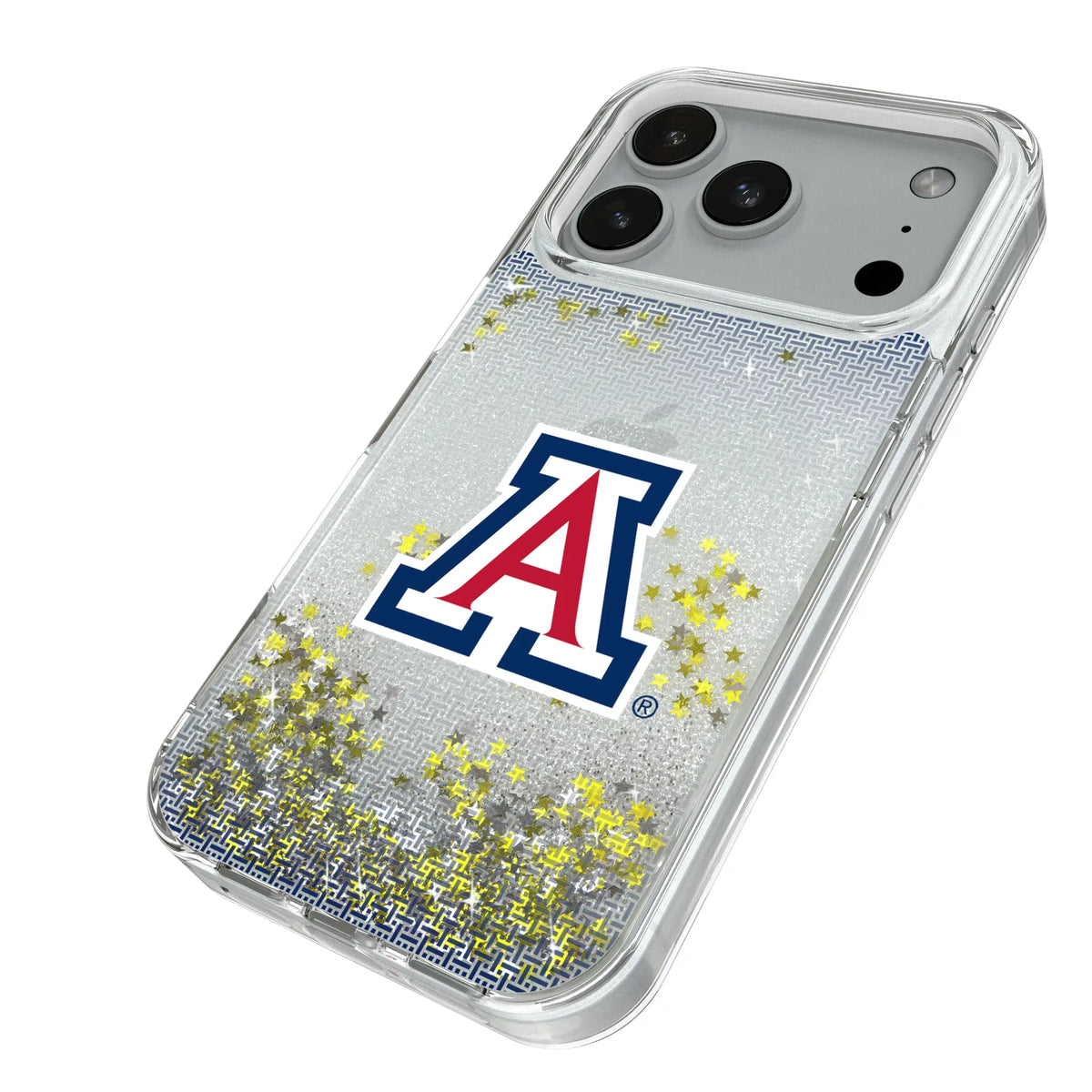 University of Arizona Wildcats Linen iPhone Glitter Phone Case for Apple iPhone - Isometric View#Device_iPhone 18 Pro