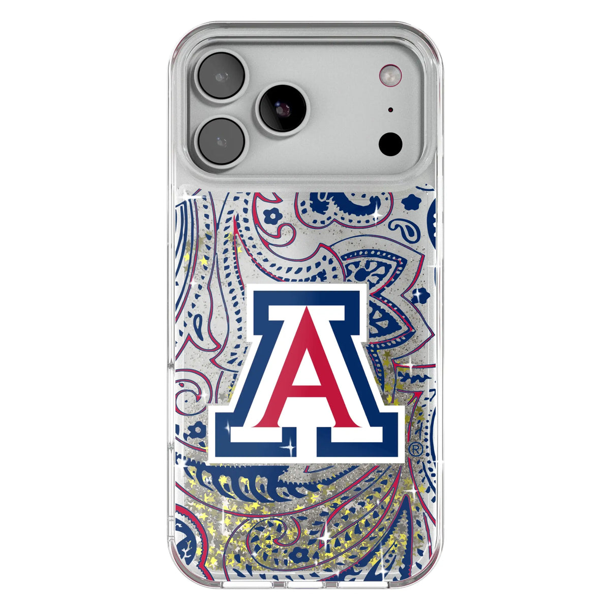 University of Arizona Wildcats Paisley Glitter Phone Case for Apple iPhone