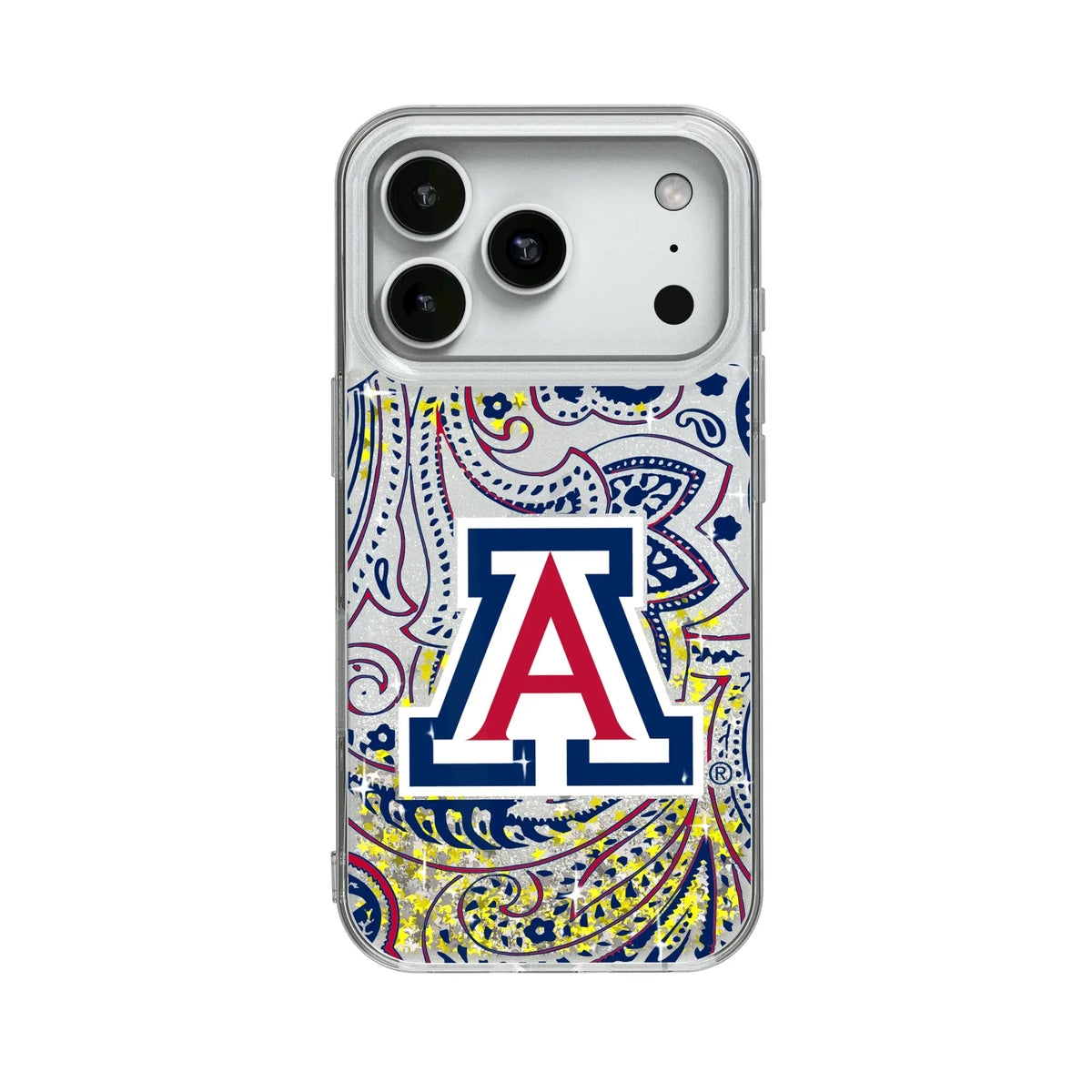 University of Arizona Wildcats Paisley Glitter Phone Case for Apple iPhone