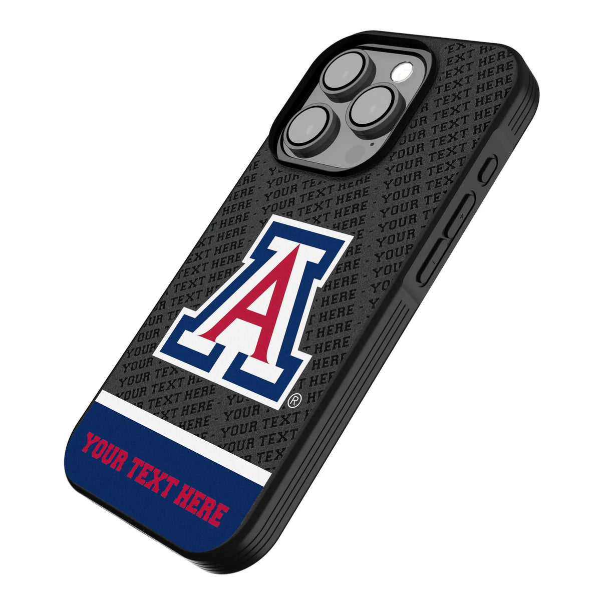 University of Arizona Wildcats Personalized EndZone Plus iPhone Bump Phone Case for Apple iPhone - Isometric View