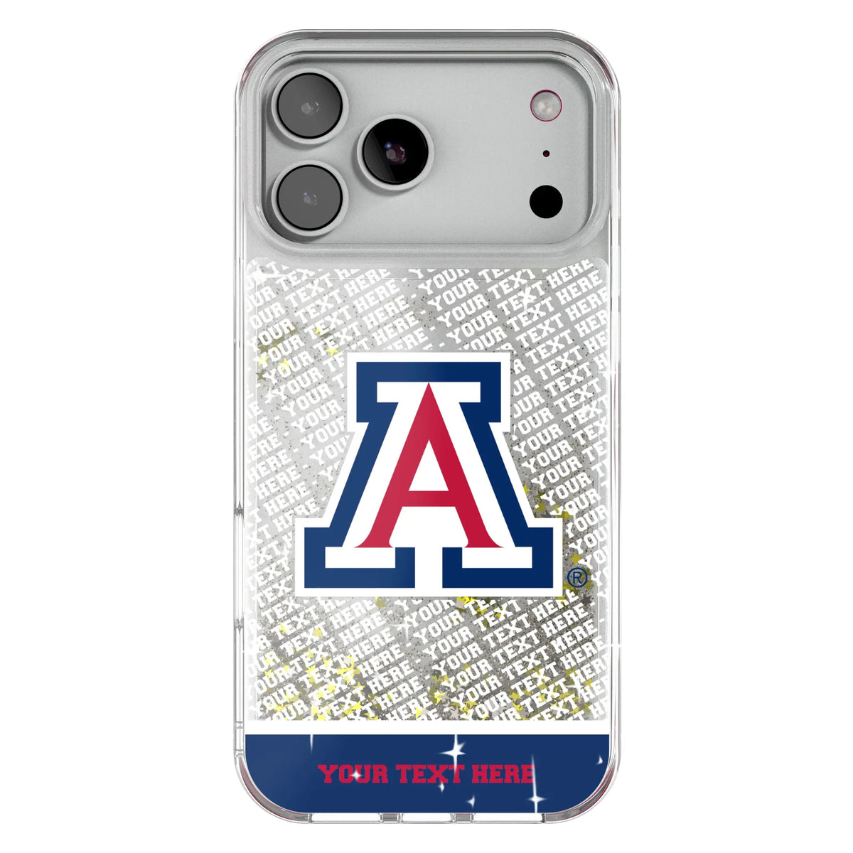 University of Arizona Wildcats Personalized EndZone Plus Glitter Phone Case for Apple iPhone
